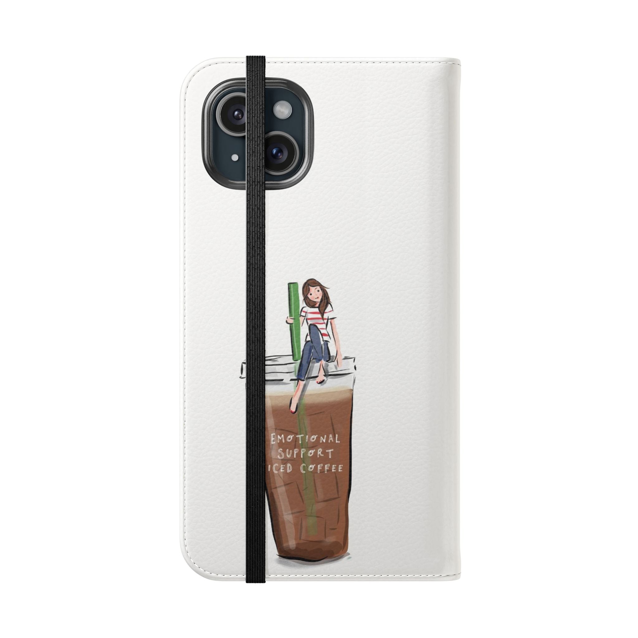 Flip Case — "Emotional Support Iced Coffee" Phone Wallet Case