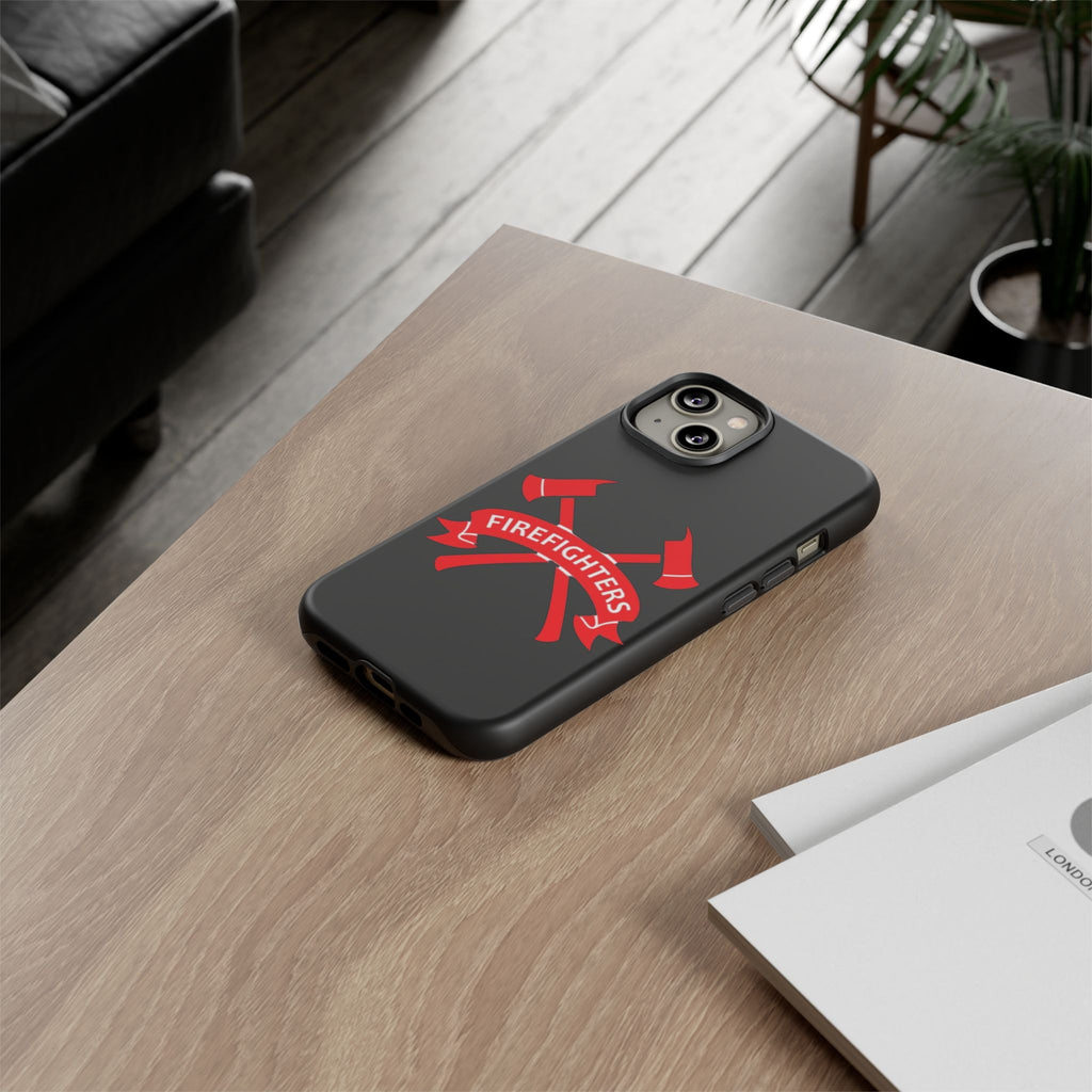 Firefighters Tough Phone Case — Red Crossed Axes Design