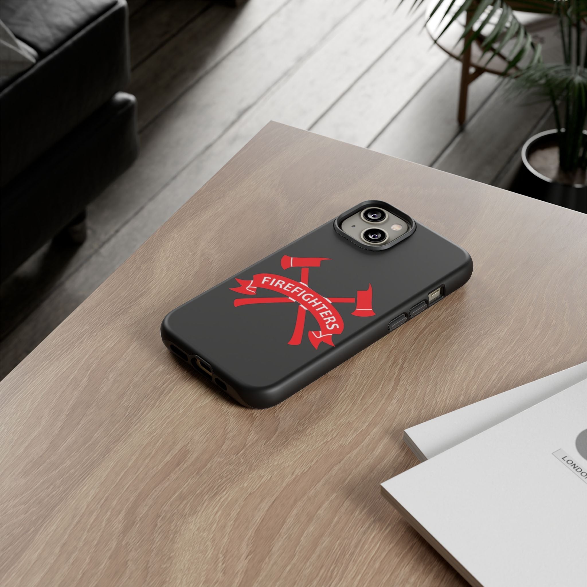 Firefighters Tough Phone Case — Red Crossed Axes Design