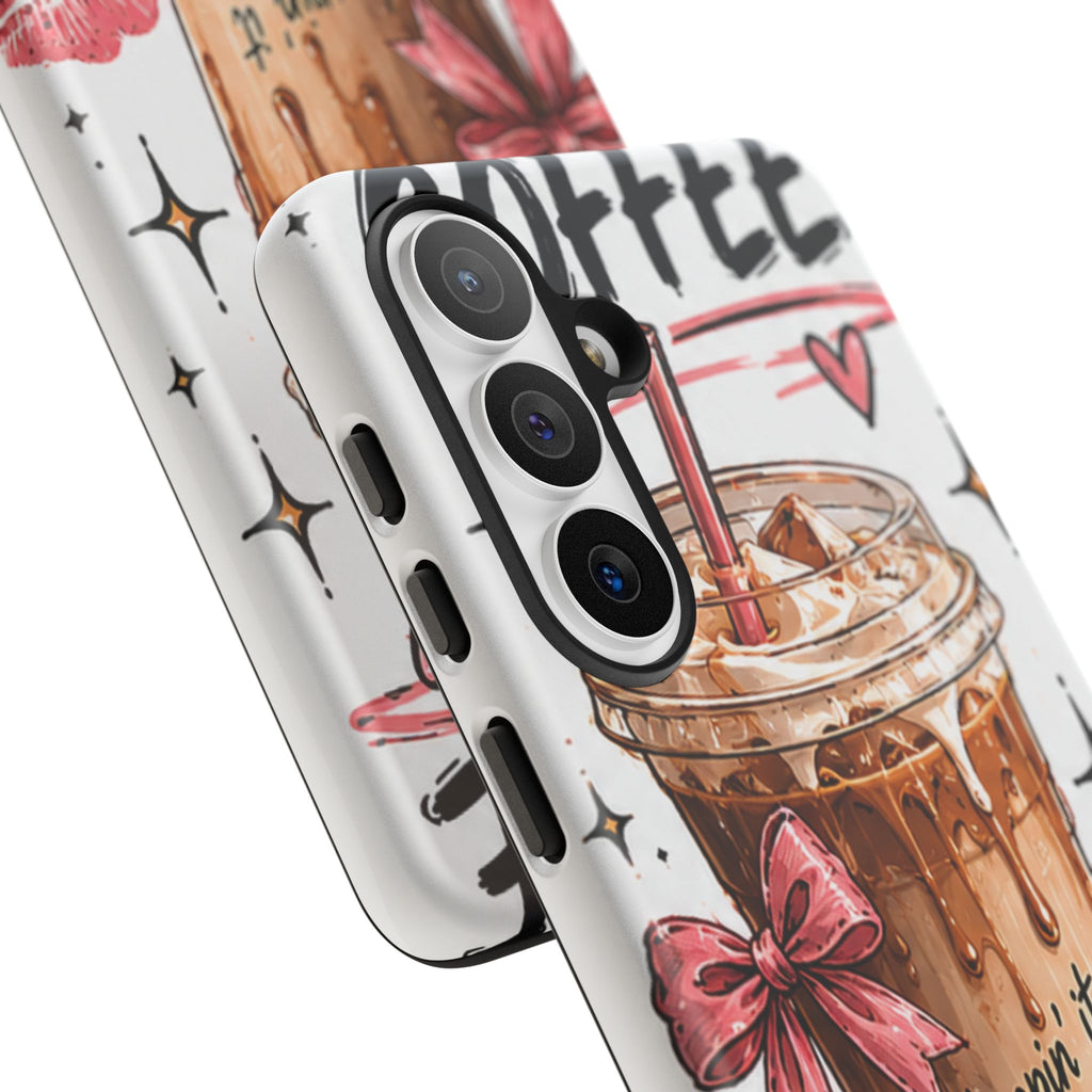 Phone Case — "Keepin' It Cute & Caffeinated" Iced Coffee Design