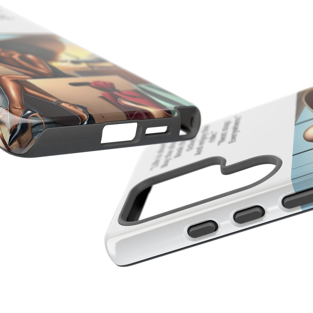Phone Case - Inspirational Travel Woman Illustration ("Life is short. Buy the shoes…Next stop: Everywhere")