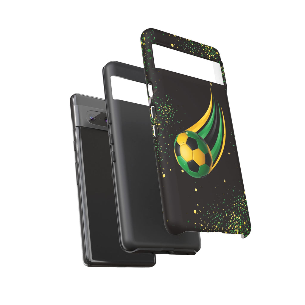 Soccer Comet Tough Phone Case – Green & Yellow Football Design