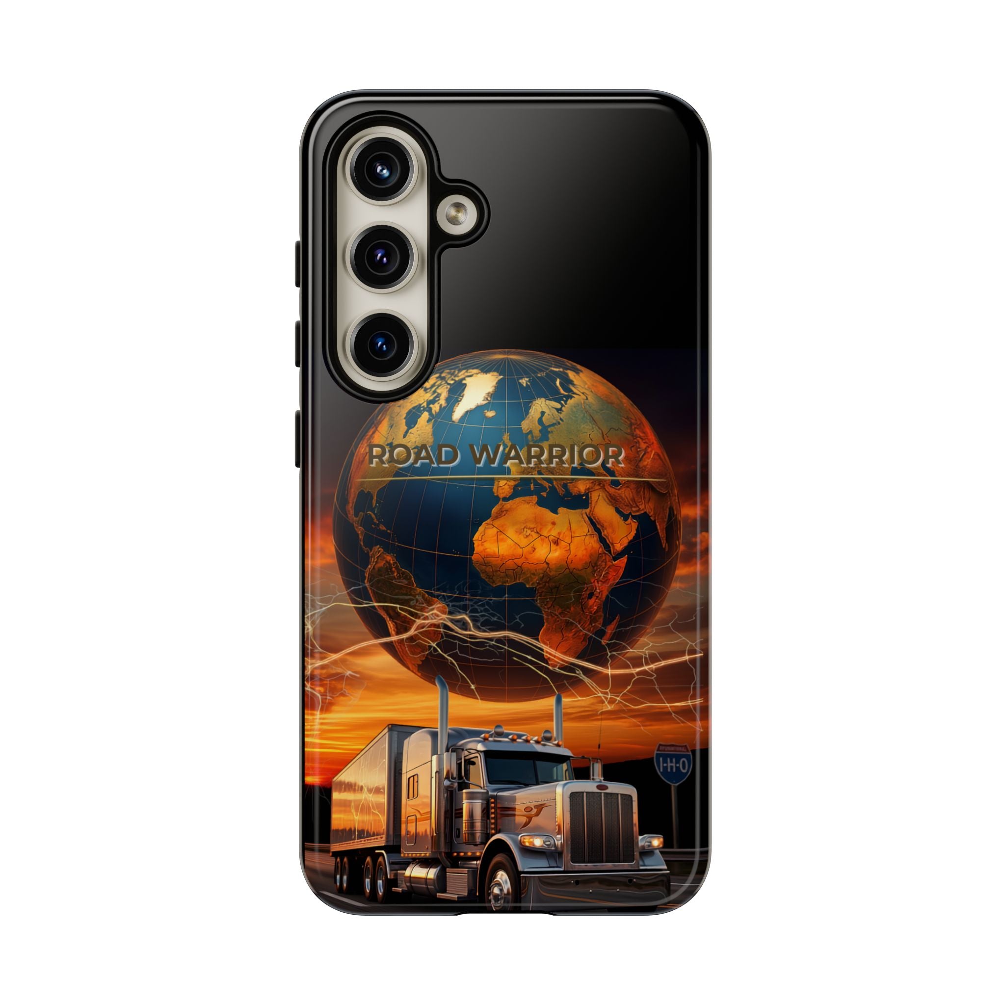 Truck Driver Phone Case — 'Global Road Warrior' Semi Truck Globe Tough Phone Cover