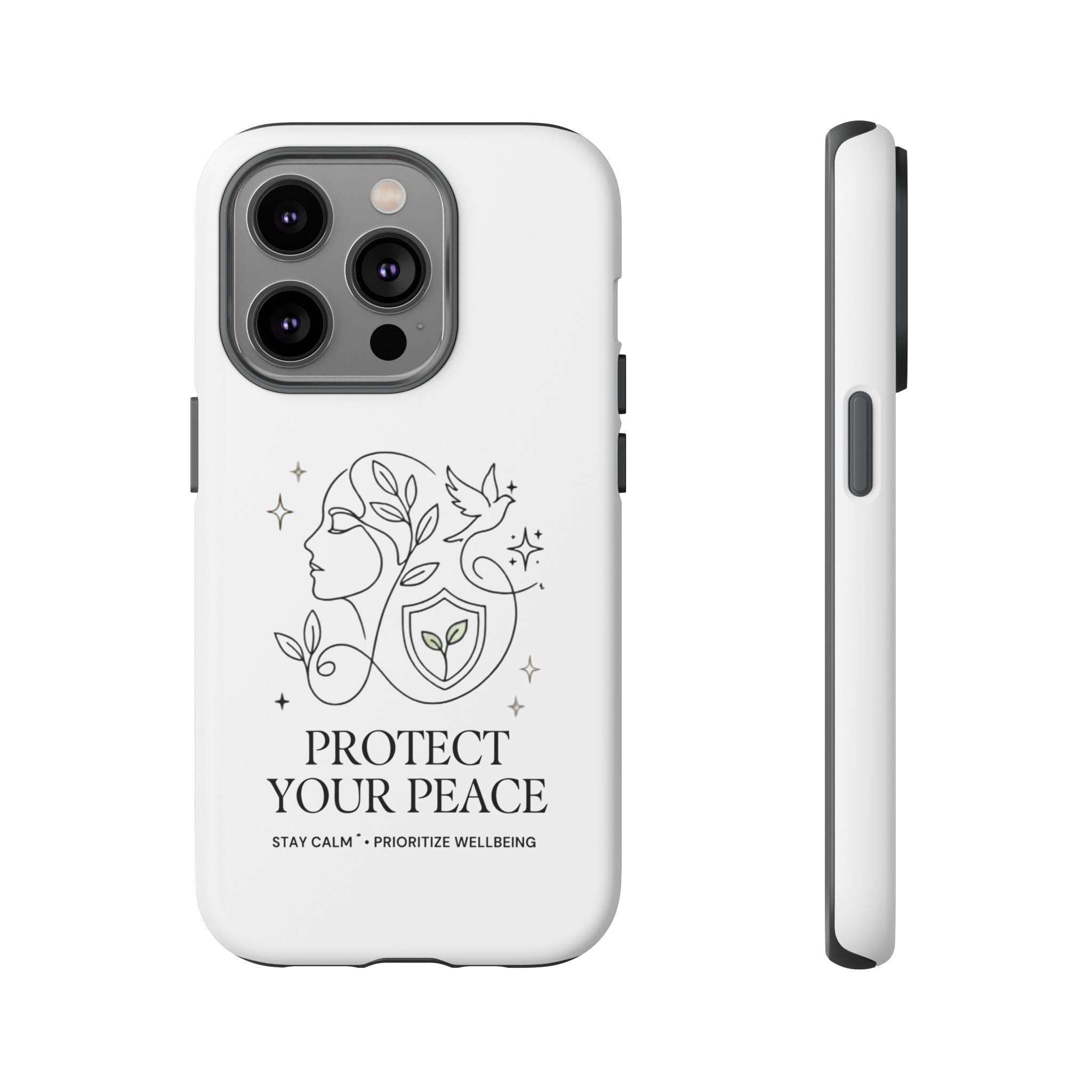 Protect Your Peace Phone Case – Minimalist Wellness iPhone Cover