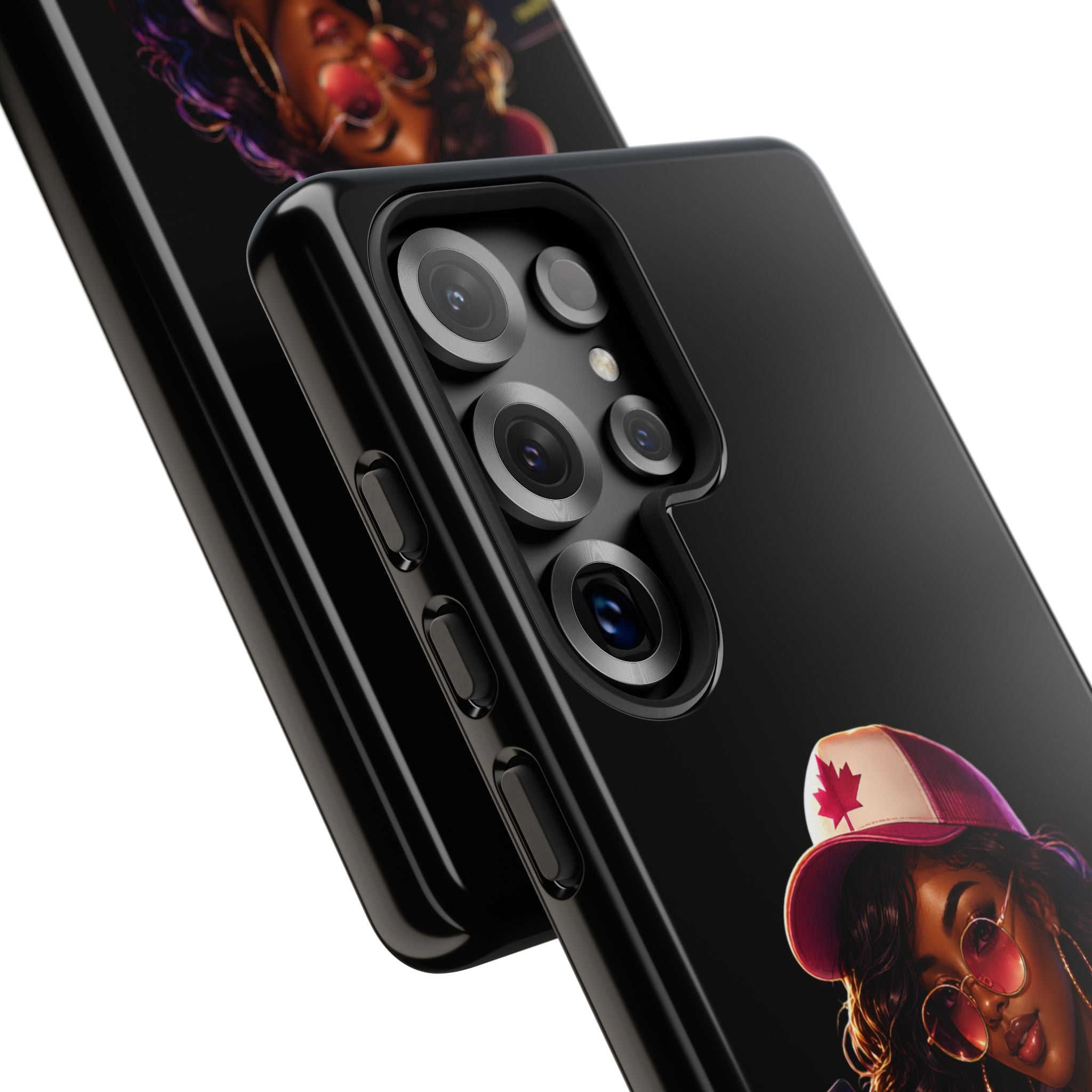 Phone Case — Stylish Urban Woman Design with Maple Cap
