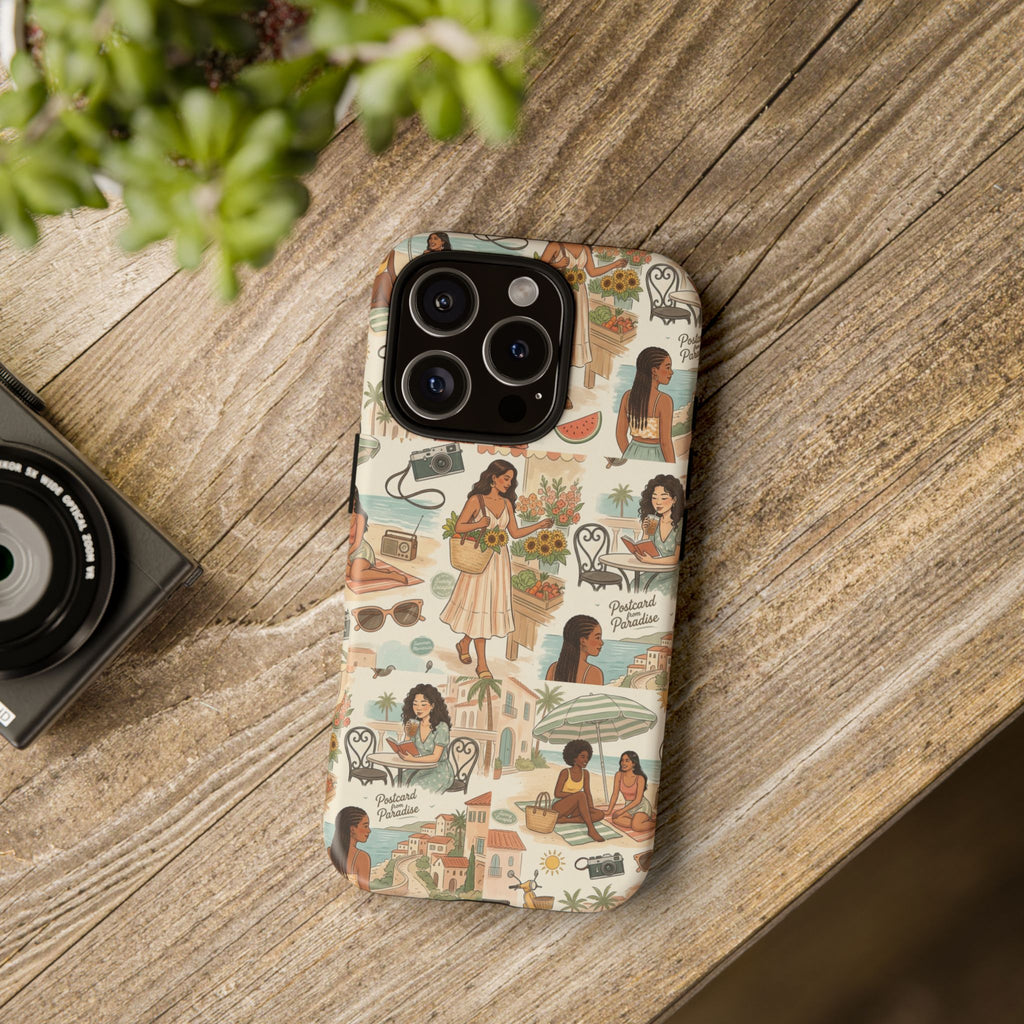 Tropical Vacation Phone Case — Vintage Beach Women Pattern