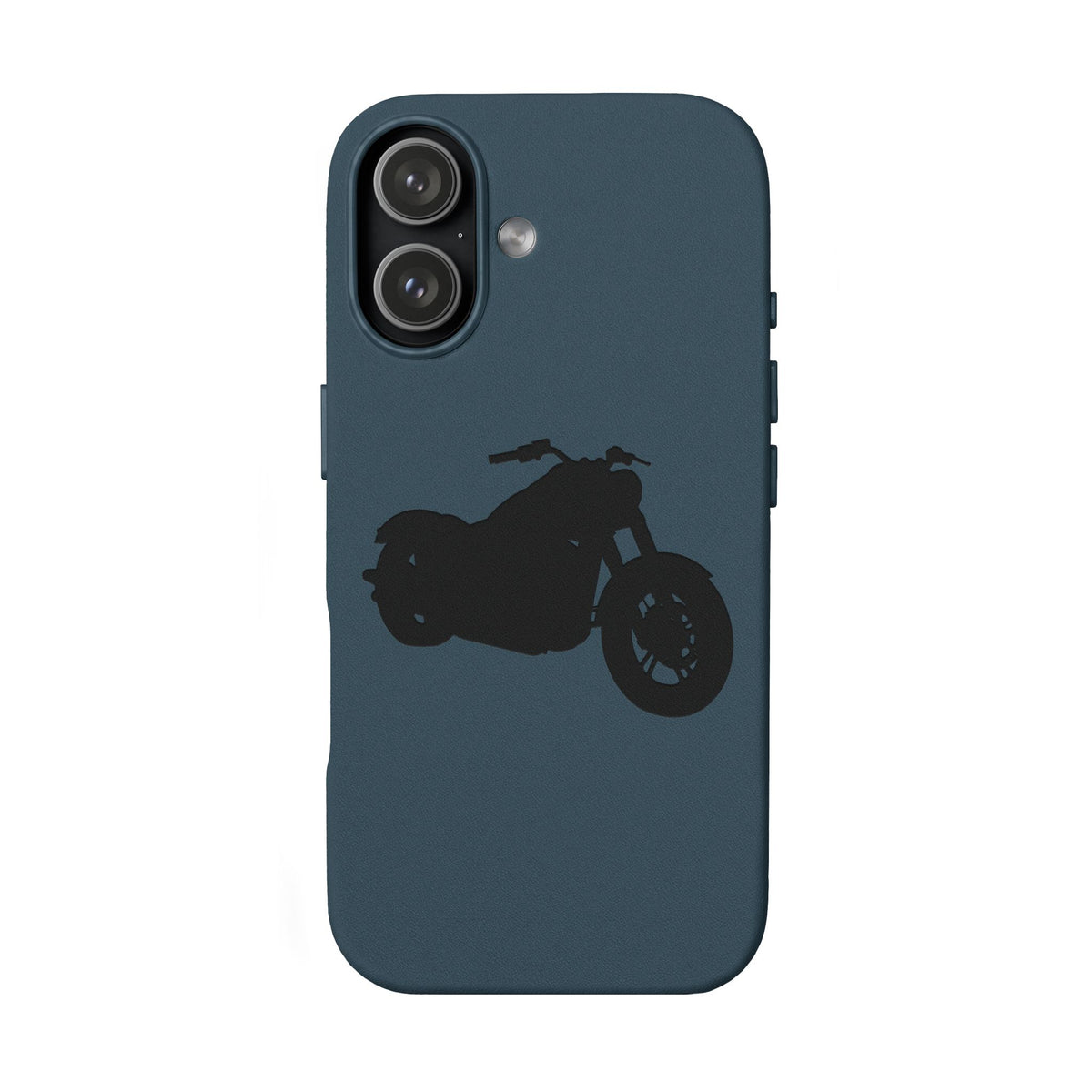 Engraved PU Leather Phone Case — Motorcycle Silhouette