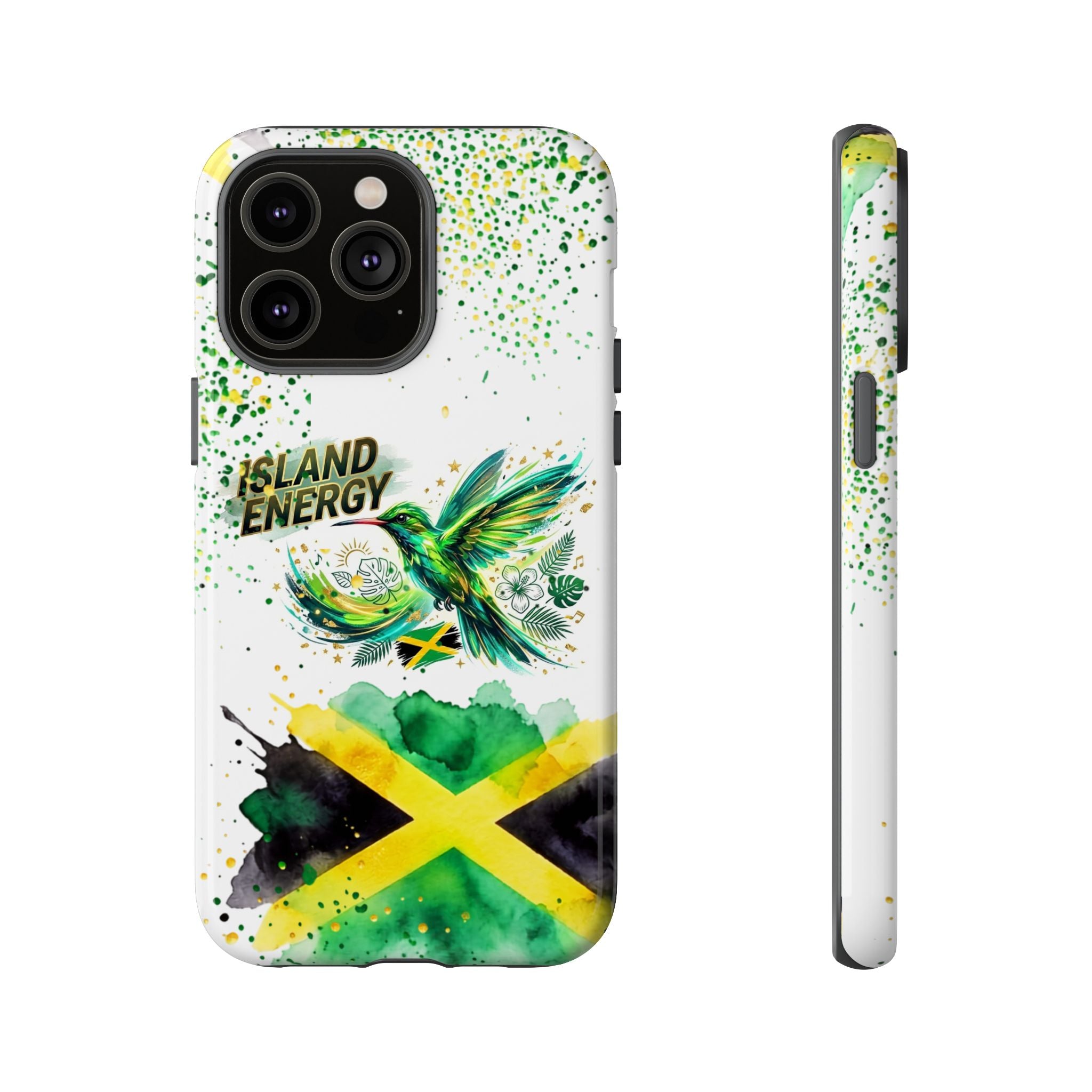 Island Energy Tough Phone Case — Colorful Hummingbird & Tropical Sunset Protective Cover