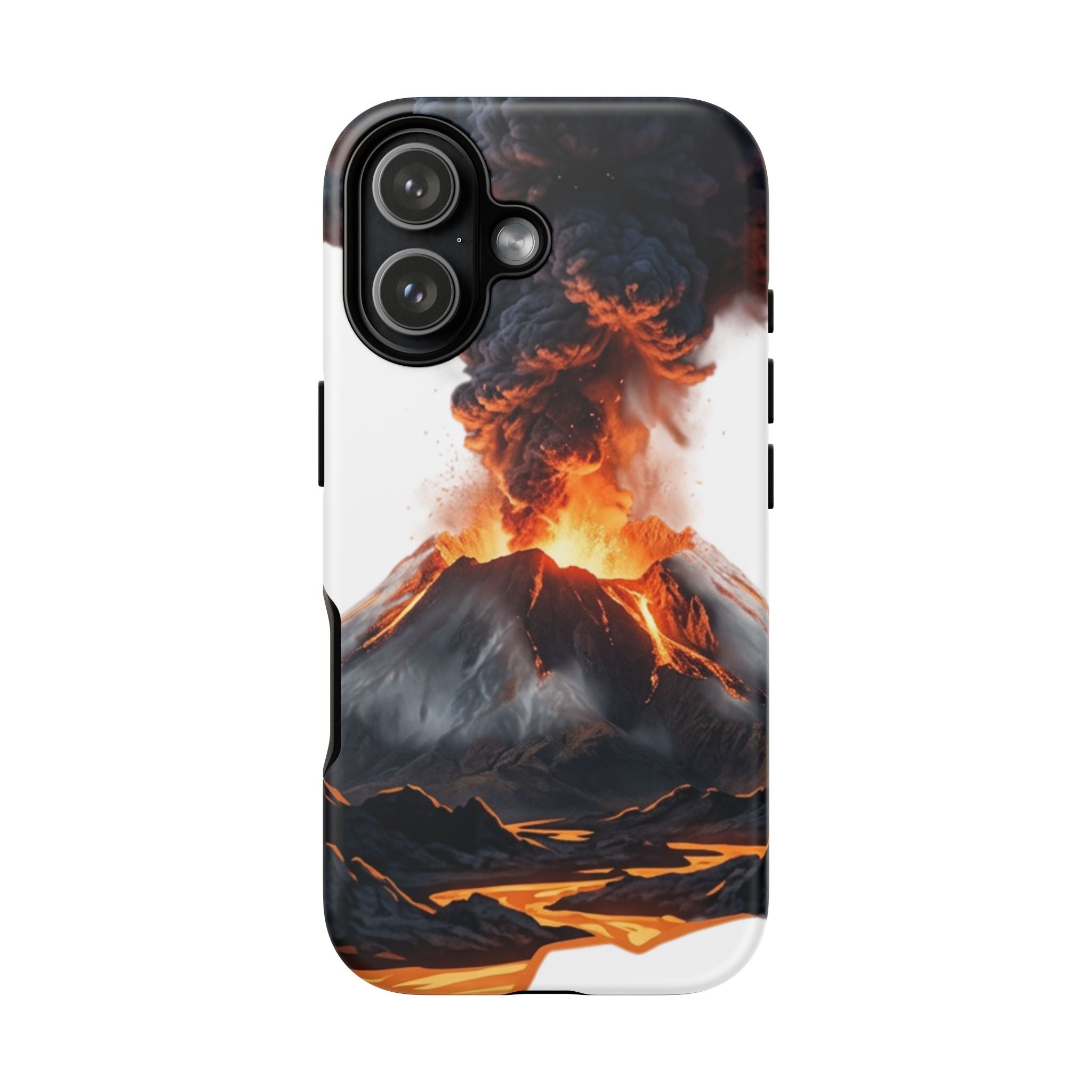 Volcano Eruption Tough Phone Case — Fiery Lava Protective Cover