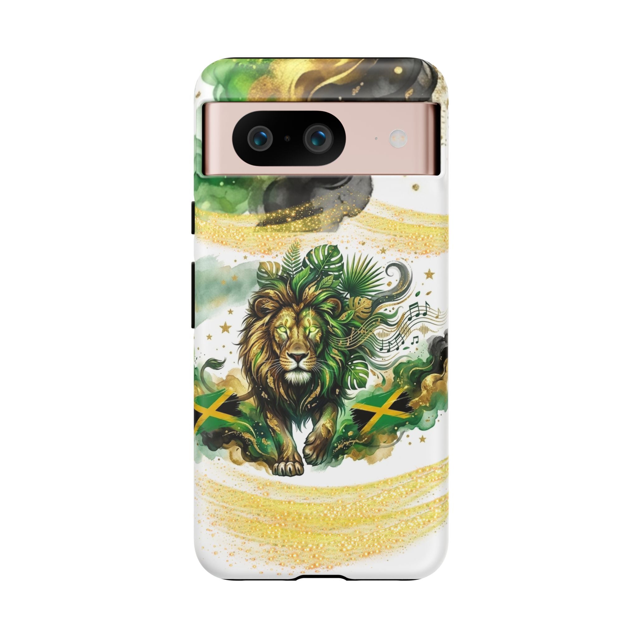 Reggae Lion Phone Case — Jamaican Flag Rasta Art Tough Phone Cover