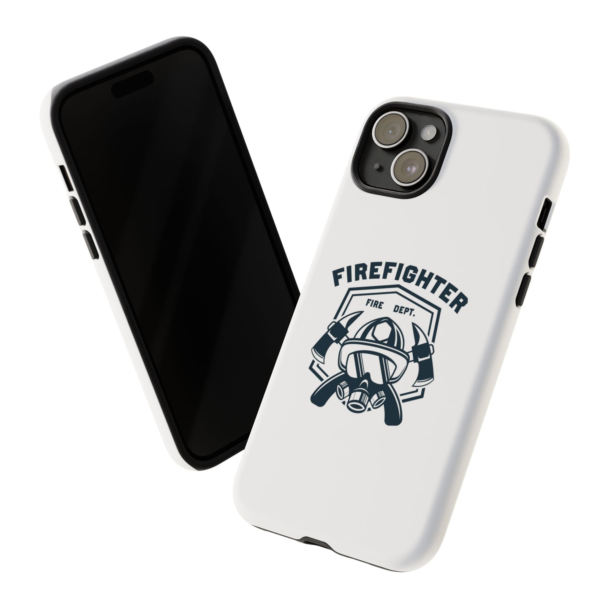 Firefighter Tough Phone Case — Fire Dept Helmet & Axes Protective Cover