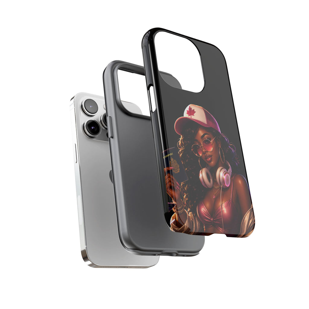 Phone Case - Cool Urban Woman with Headphones & Maple Hat