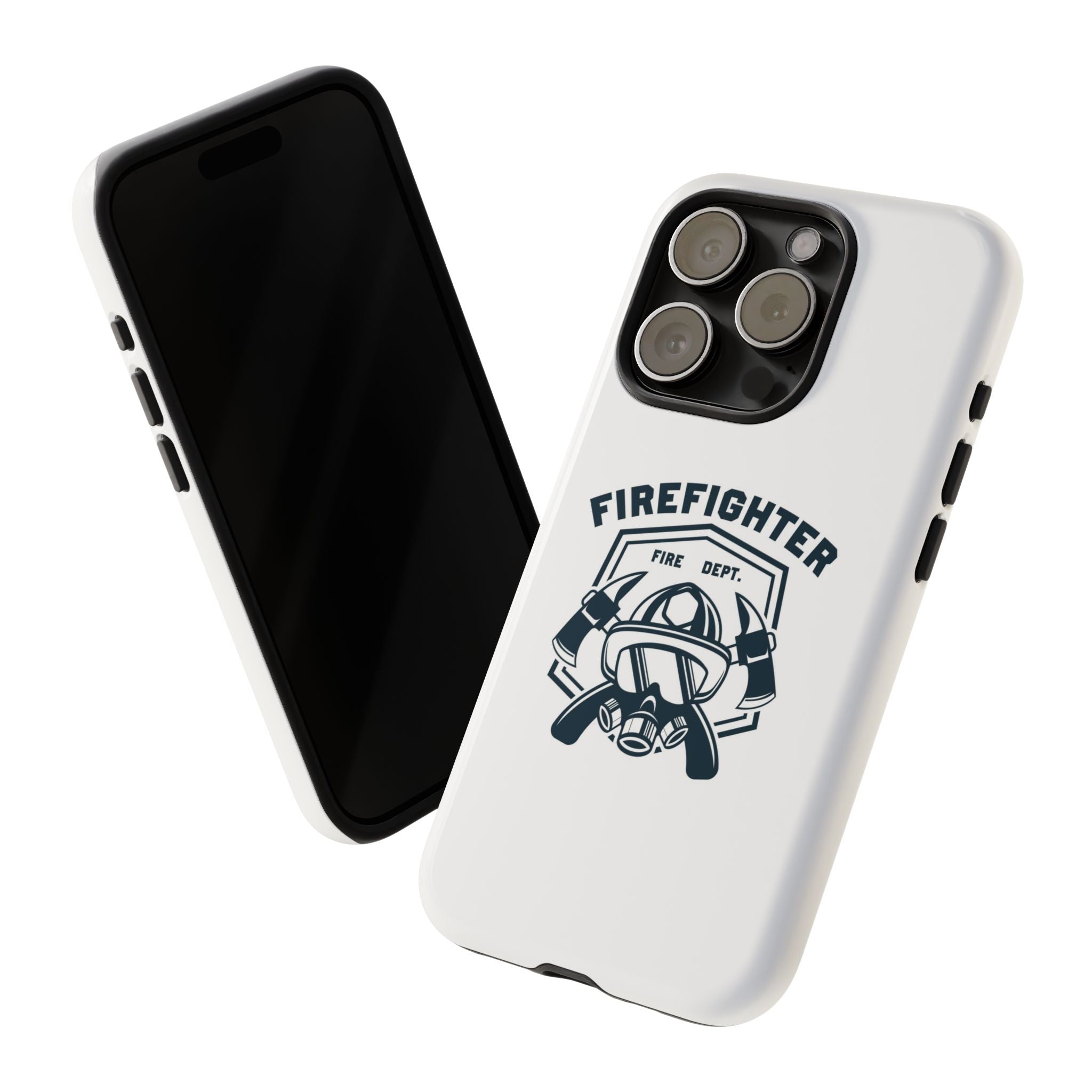 Firefighter Tough Phone Case — Fire Dept Helmet & Axes Protective Cover