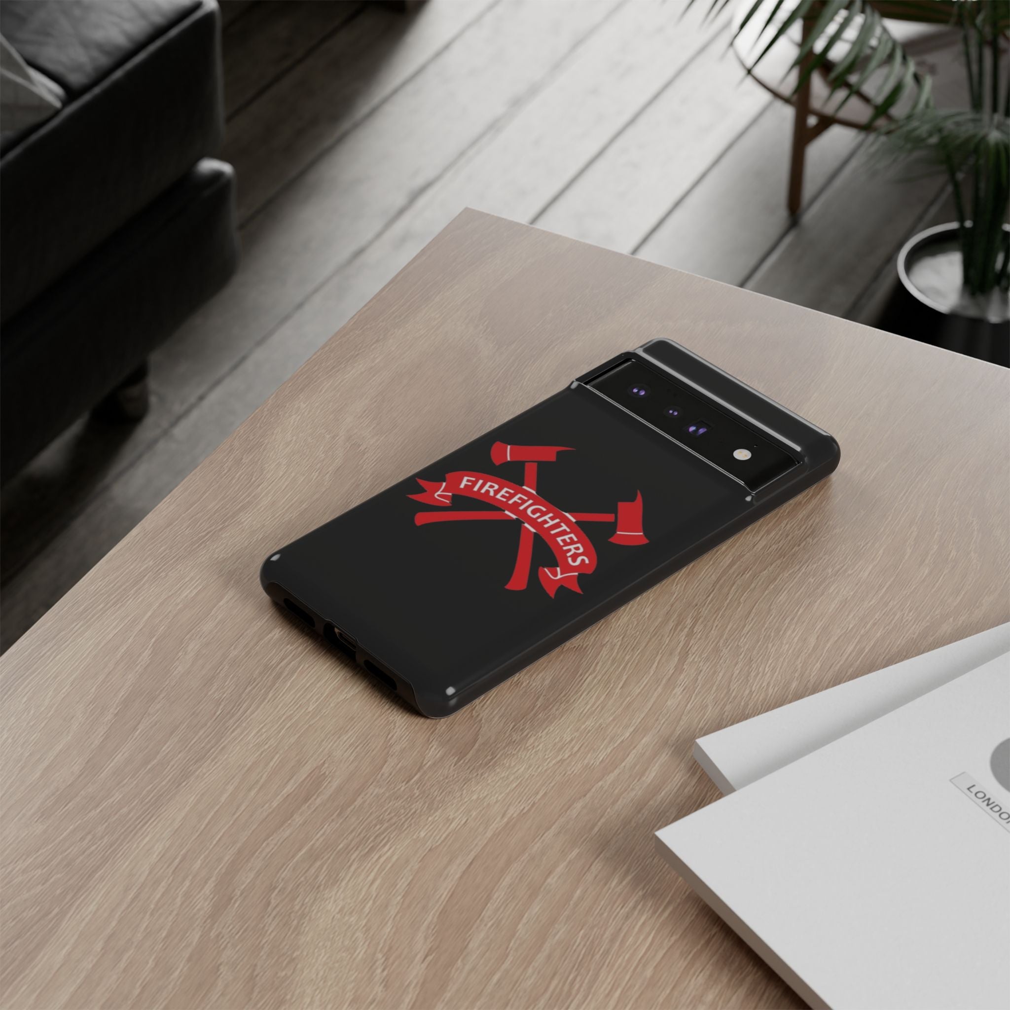 Firefighters Tough Phone Case — Red Crossed Axes Design