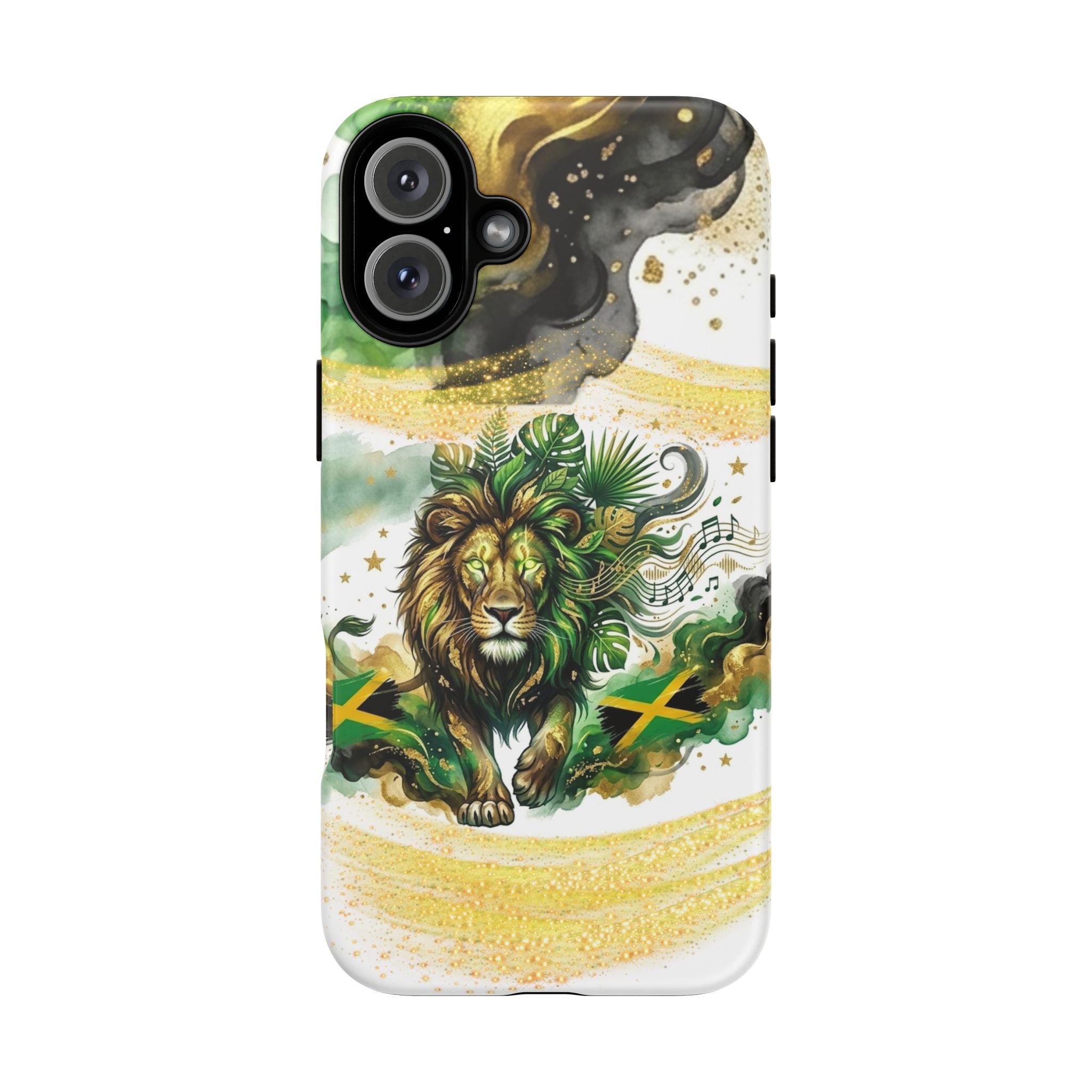 Reggae Lion Phone Case — Jamaican Flag Rasta Art Tough Phone Cover
