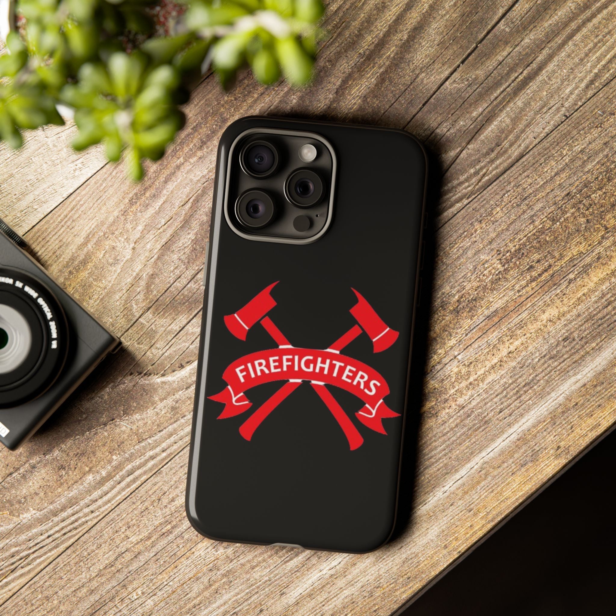 Firefighters Tough Phone Case — Red Crossed Axes Design
