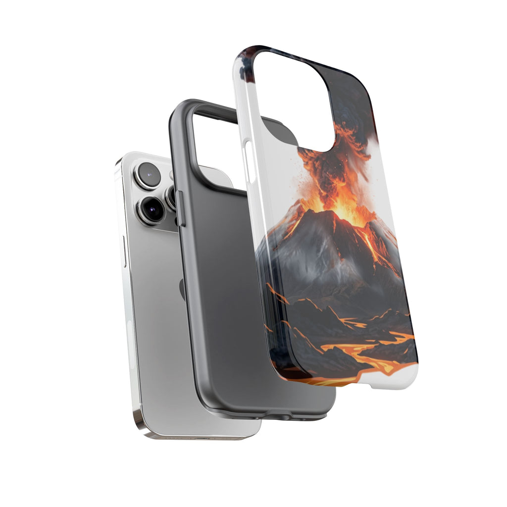 Volcano Eruption Tough Phone Case — Fiery Lava Protective Cover