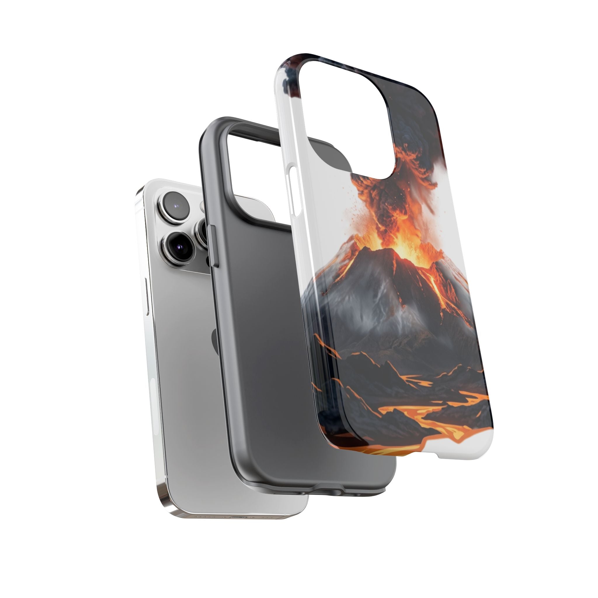 Volcano Eruption Tough Phone Case — Fiery Lava Protective Cover