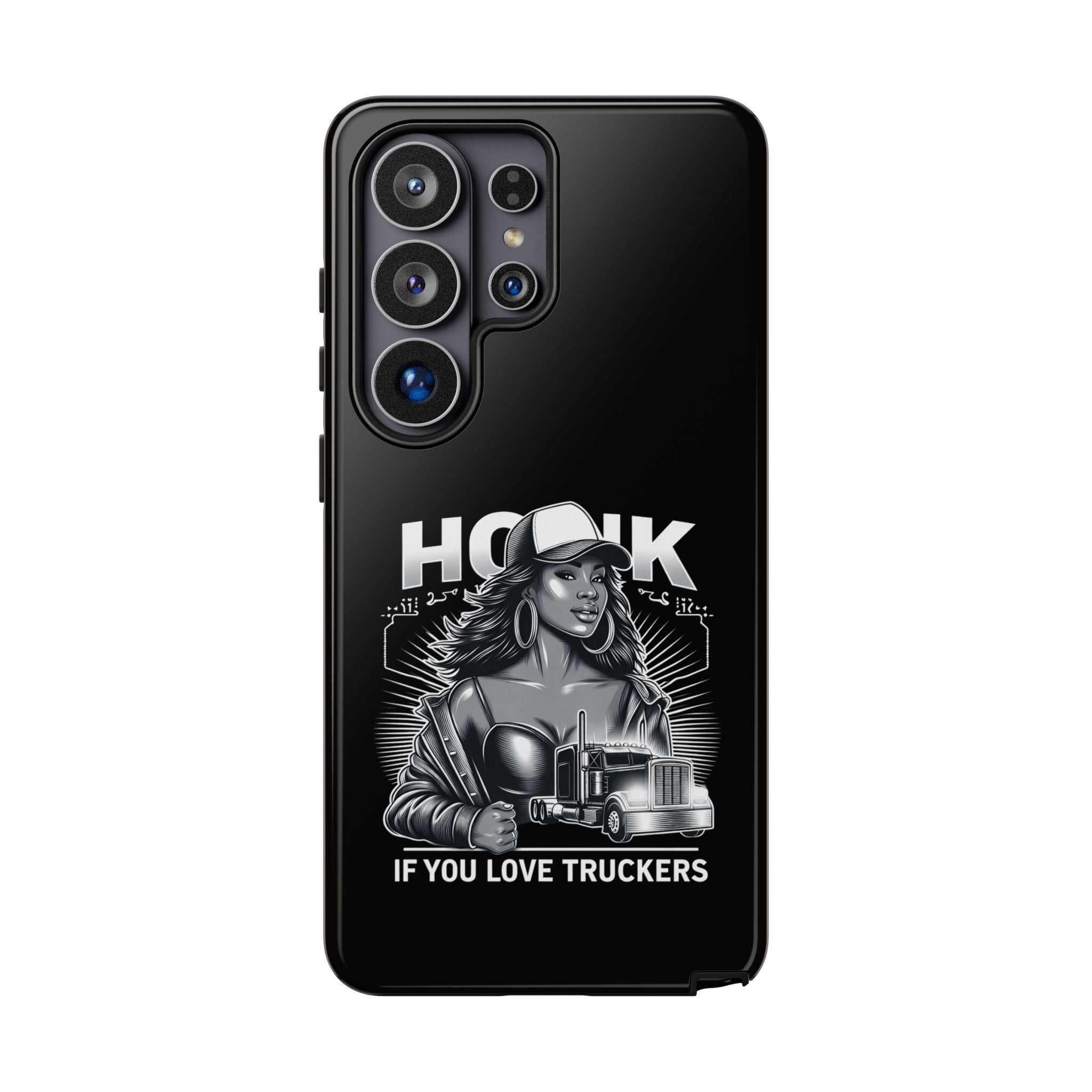 Phone Case — 'Honk' Trucker Girl Retro Semi Truck Protective Case