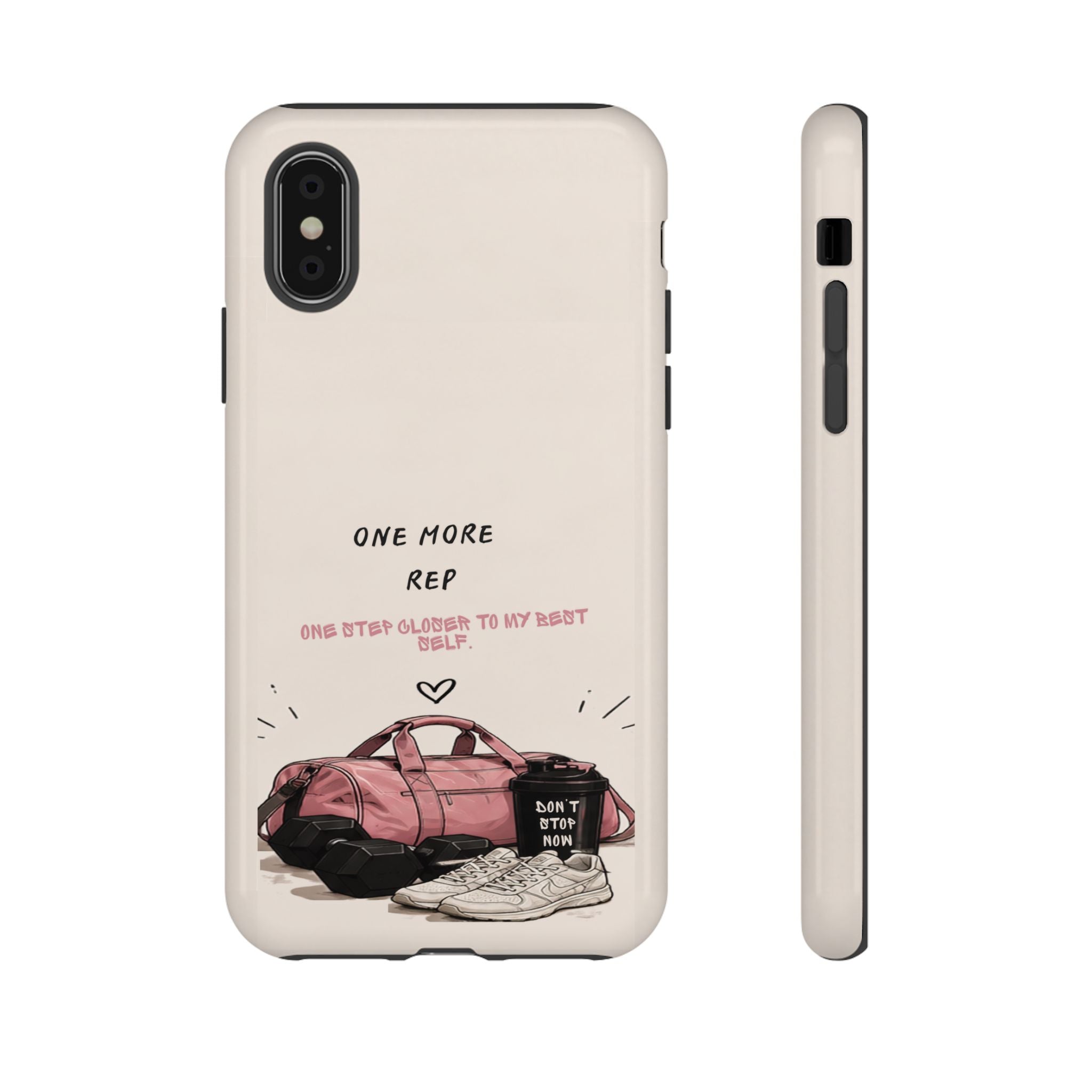 Gym Phone Case — "One More Rep" Workout Duffle & Sneakers Protective Case