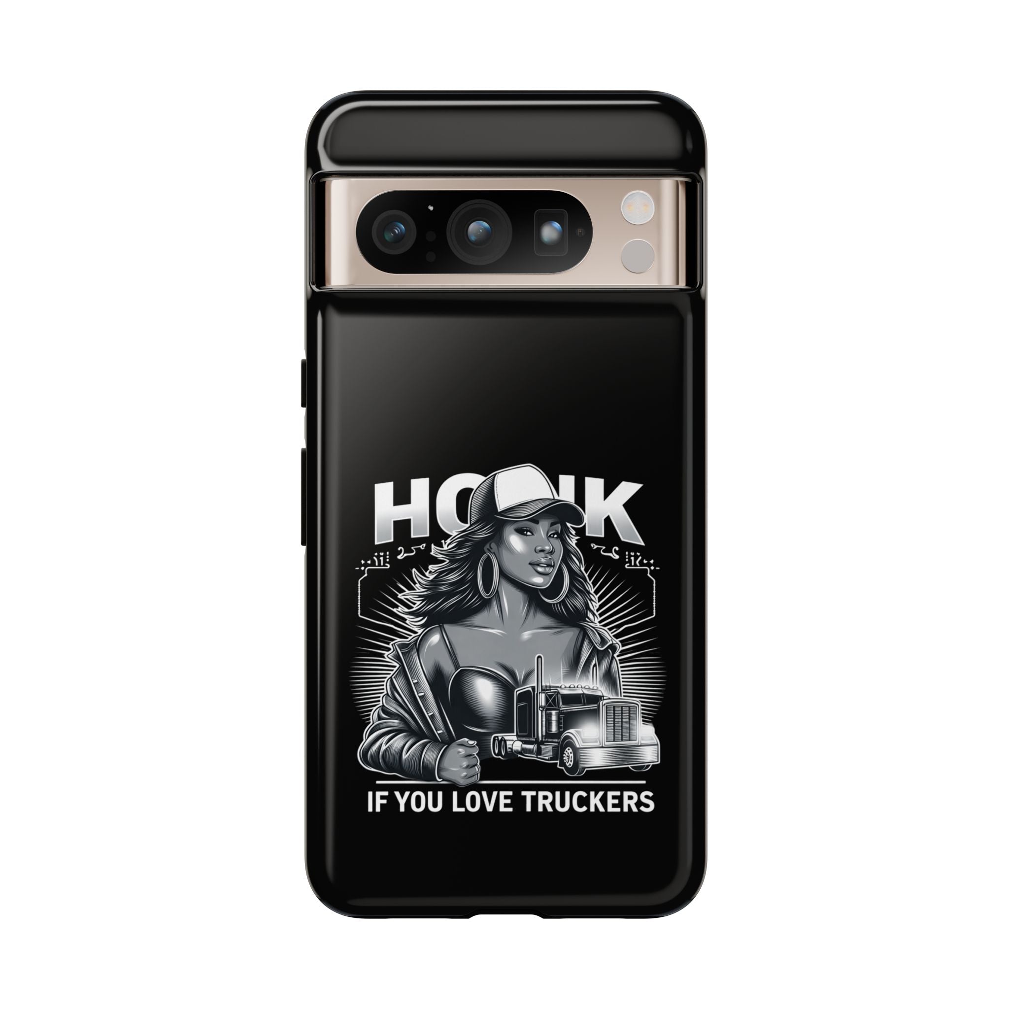 Phone Case — 'Honk' Trucker Girl Retro Semi Truck Protective Case