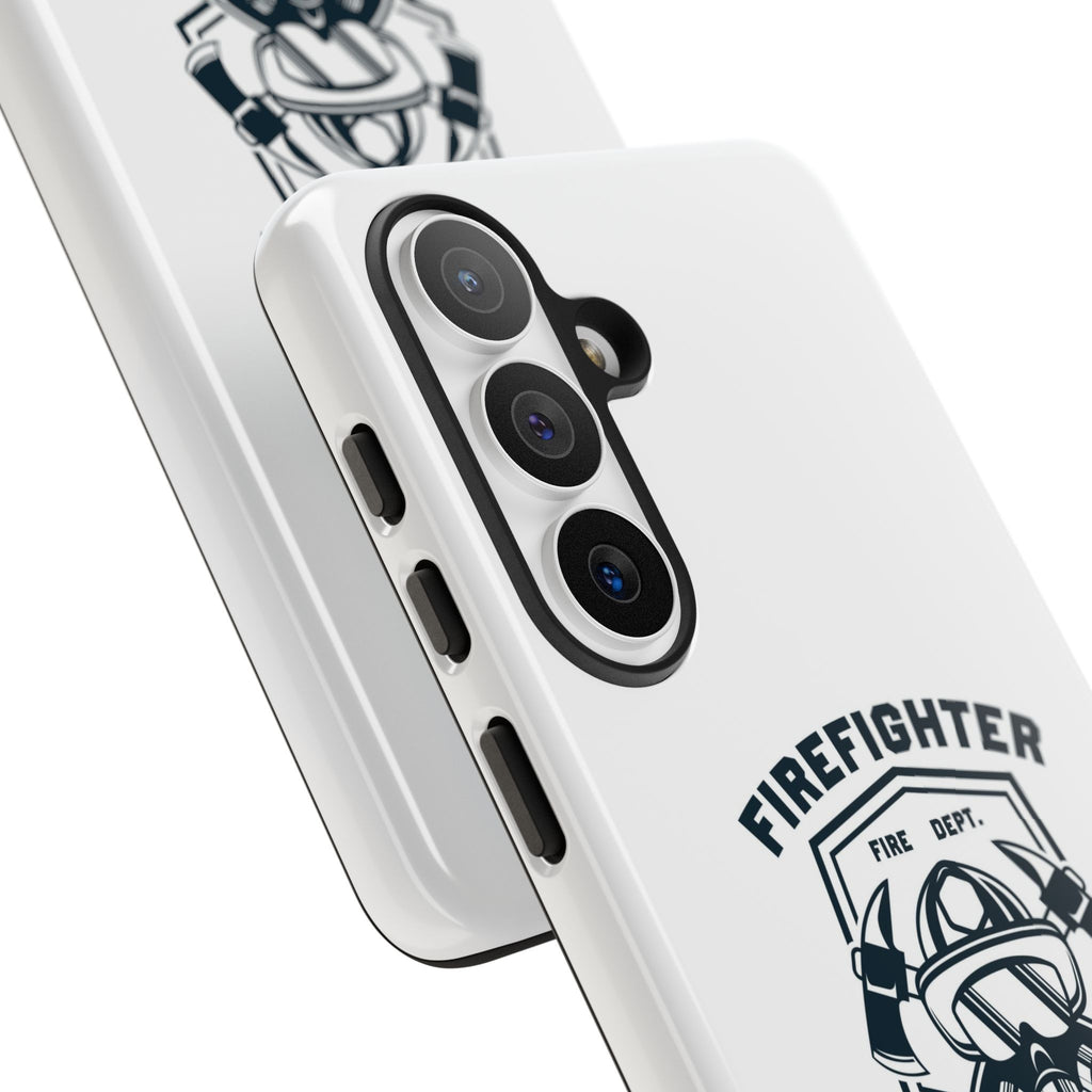Firefighter Tough Phone Case — Fire Dept Helmet & Axes Protective Cover
