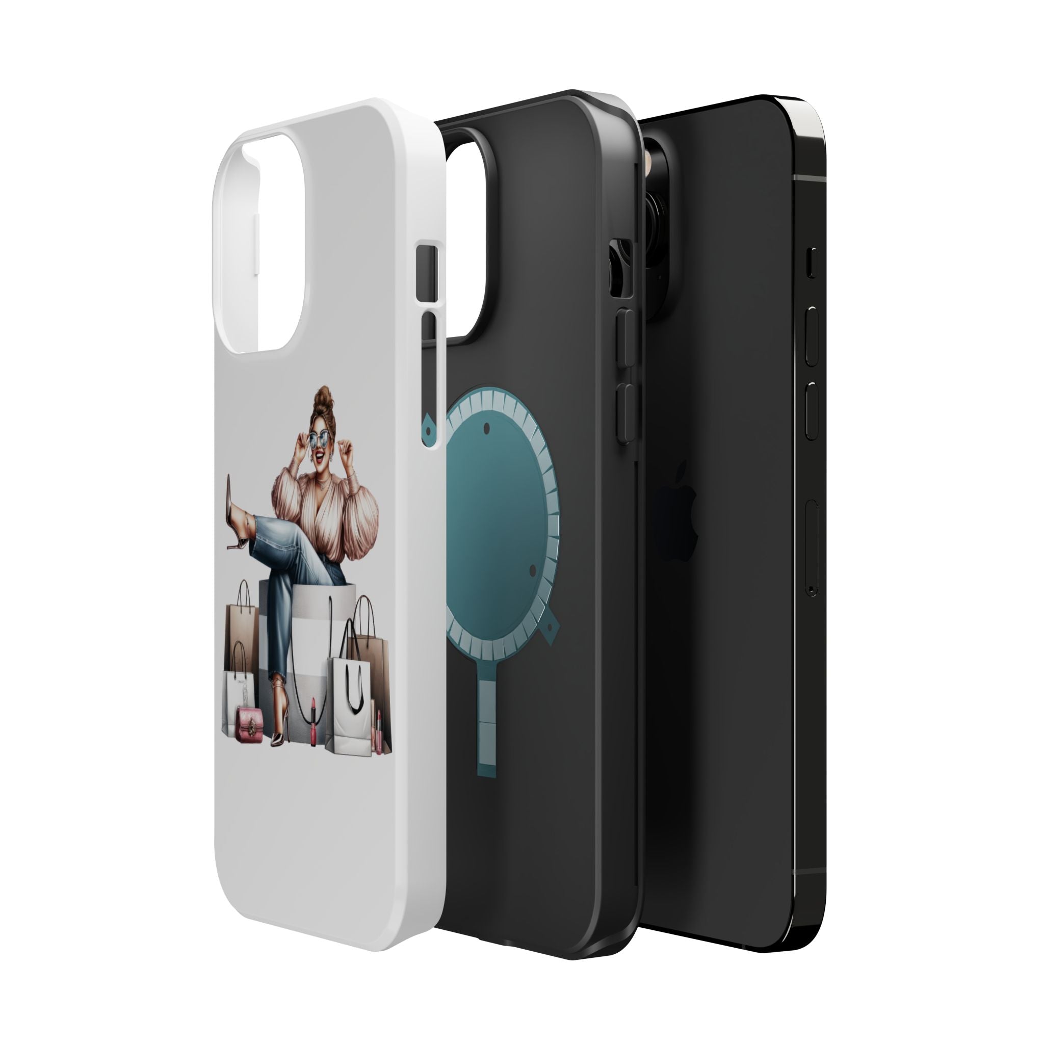Magnetic Impact-Resistant Case — Luxury Shopper Goddess on Clouds Phone Cover