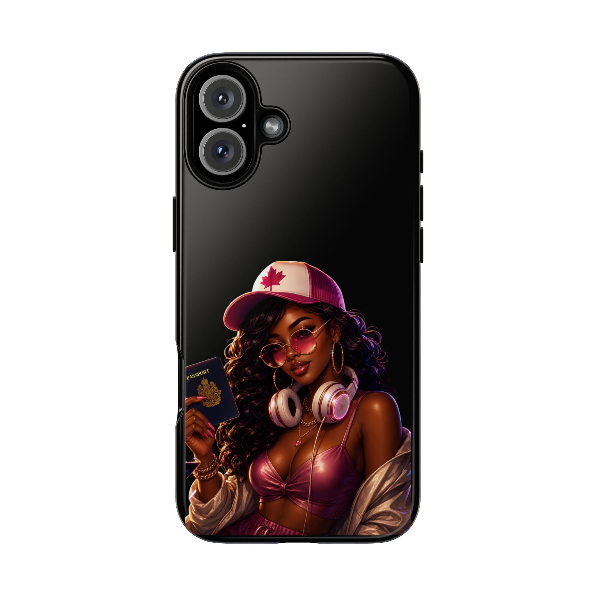 Phone Case — Stylish Urban Woman Design with Maple Cap