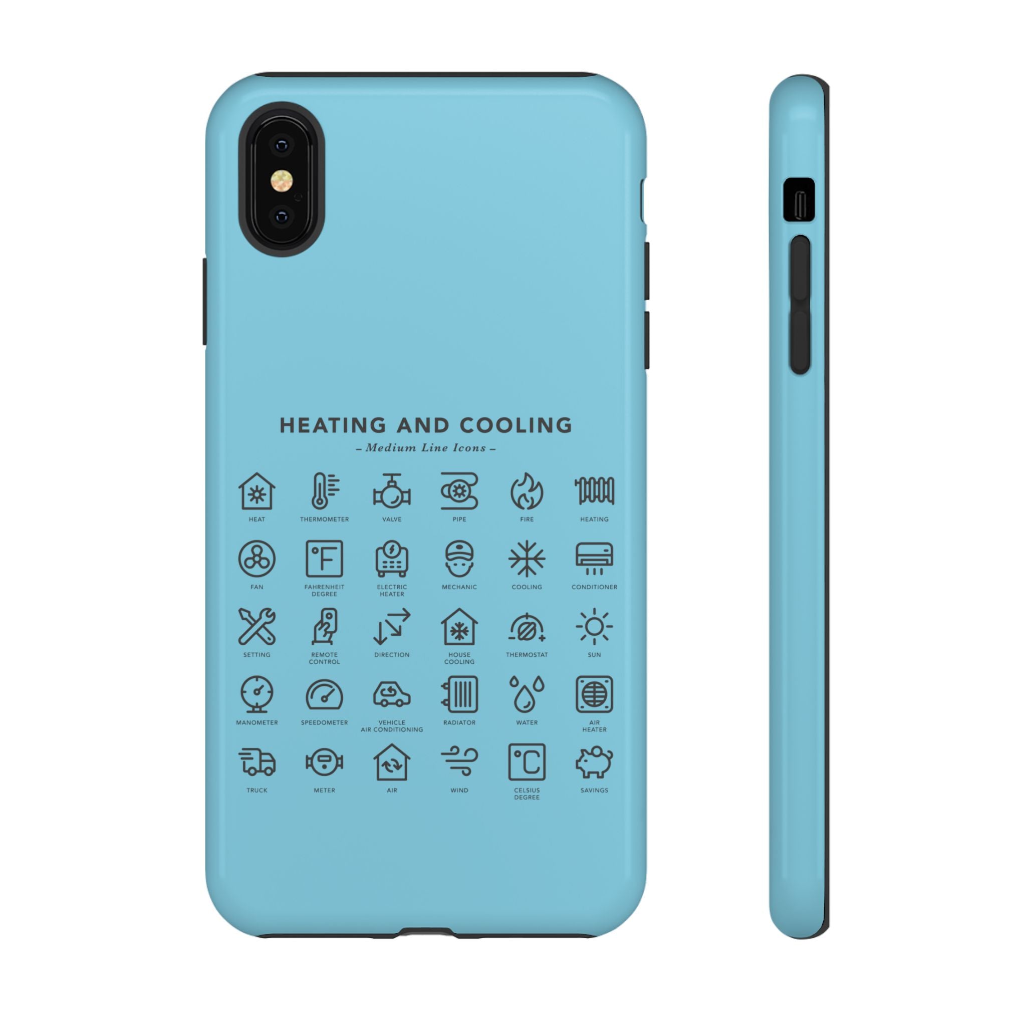Heating and Cooling Icons Phone Case – HVAC Technician Protective Phone Cover