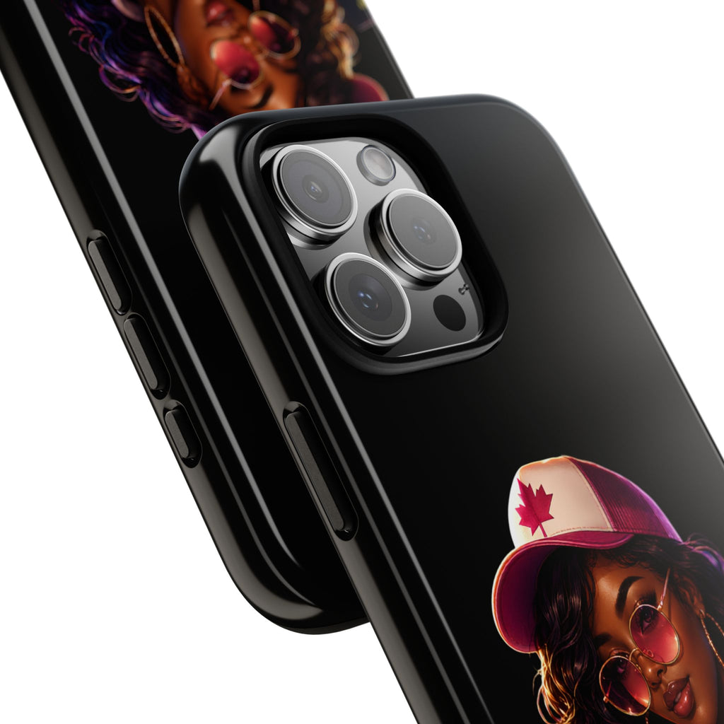 Phone Case - Cool Urban Woman with Headphones & Maple Hat