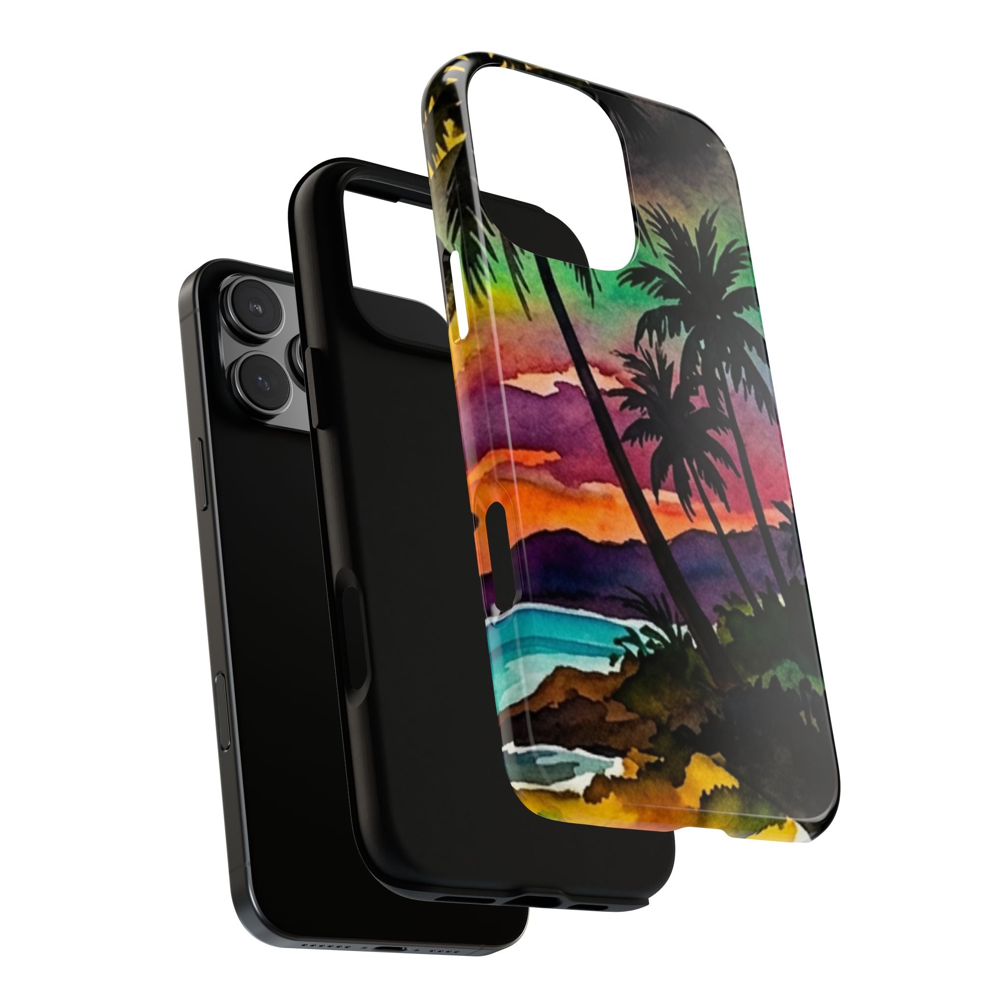 Tropical Sunset Phone Case – Palm Tree Beach Protective Cover