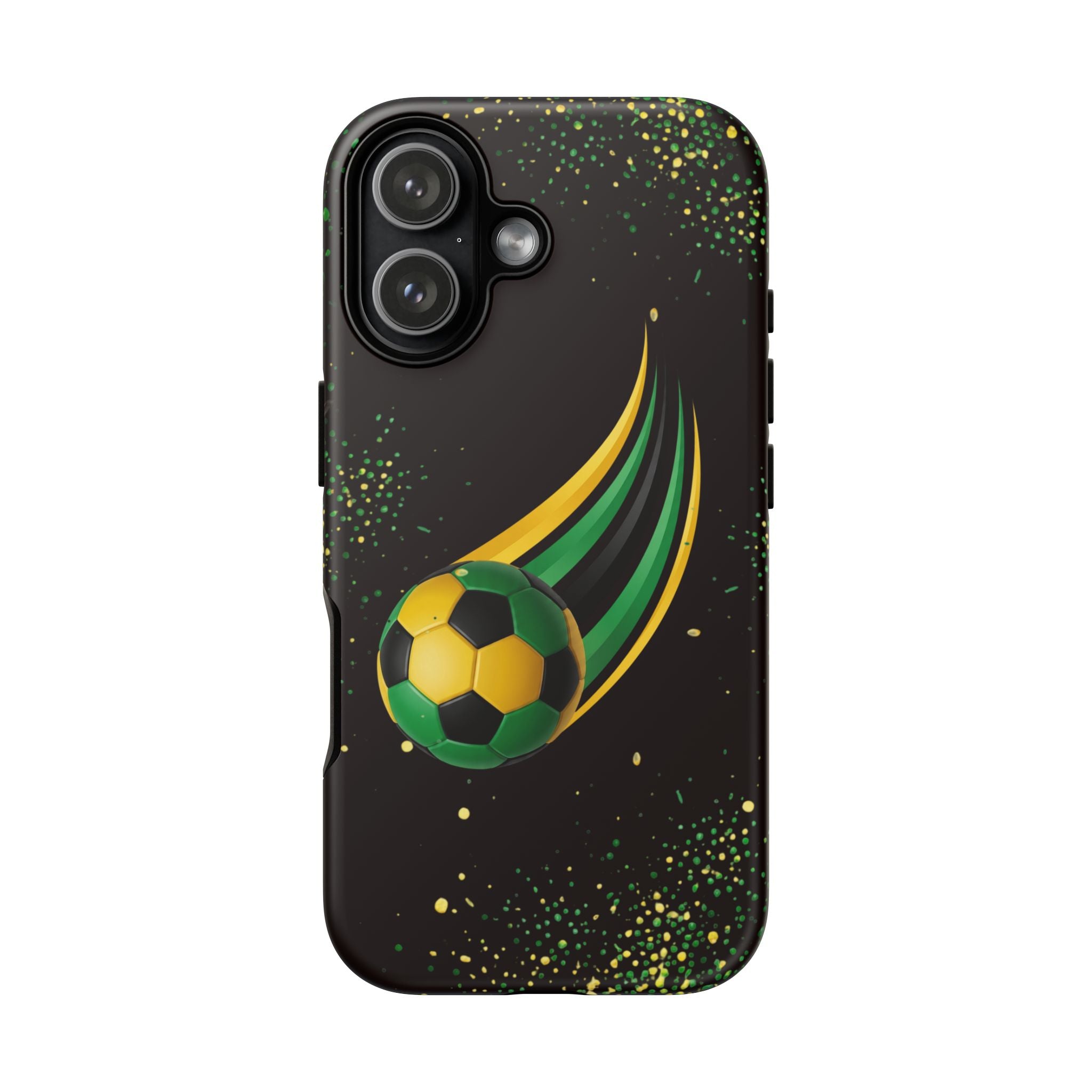 Soccer Comet Tough Phone Case – Green & Yellow Football Design