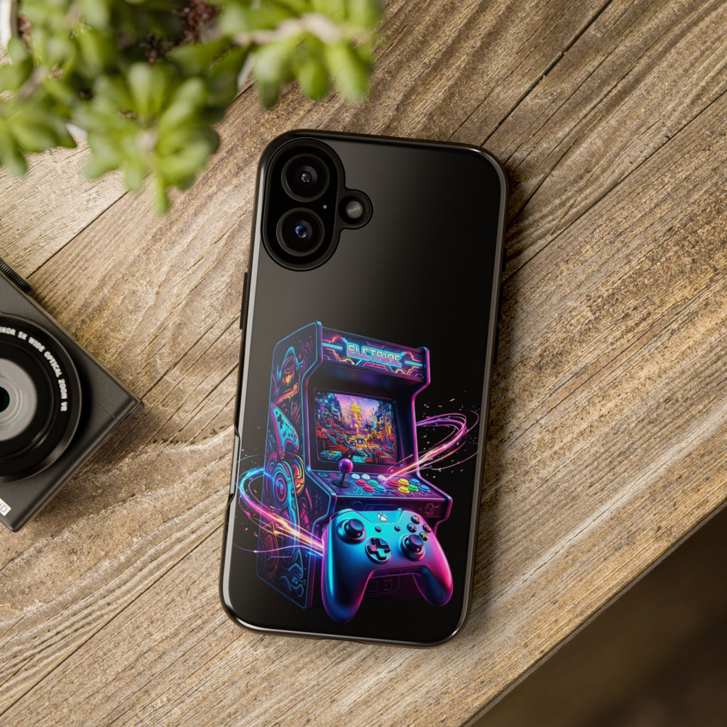 Retro Arcade Phone Case — Neon Gaming Controller Design