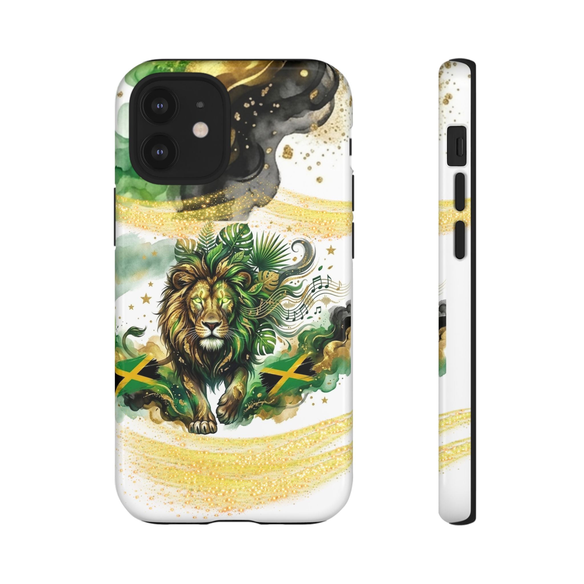 Reggae Lion Phone Case — Jamaican Flag Rasta Art Tough Phone Cover