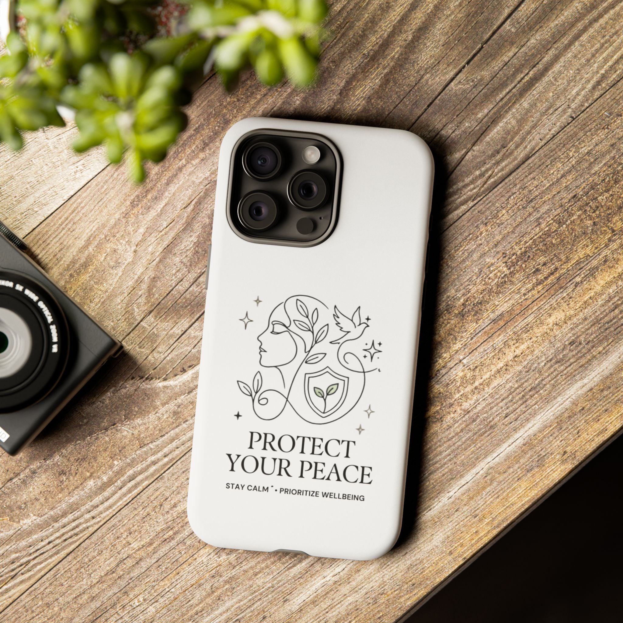 Protect Your Peace Phone Case – Minimalist Wellness iPhone Cover