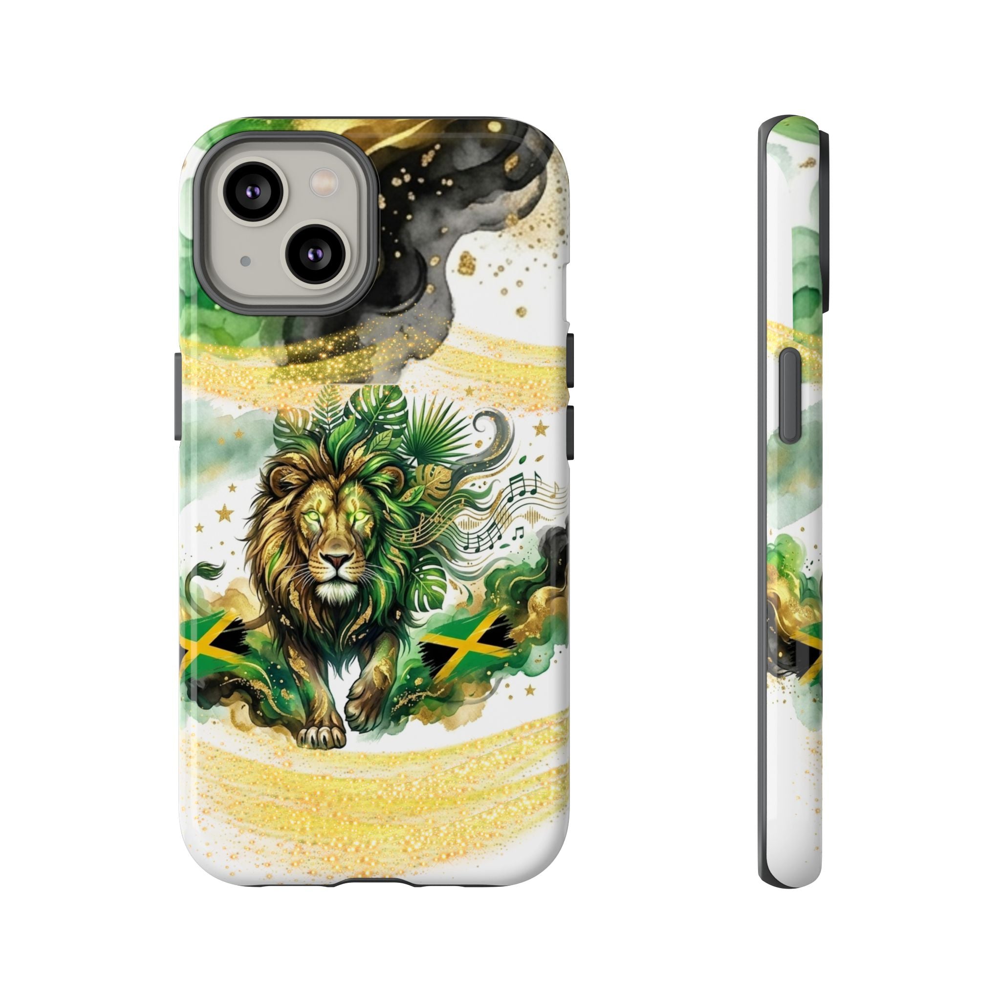 Reggae Lion Phone Case — Jamaican Flag Rasta Art Tough Phone Cover