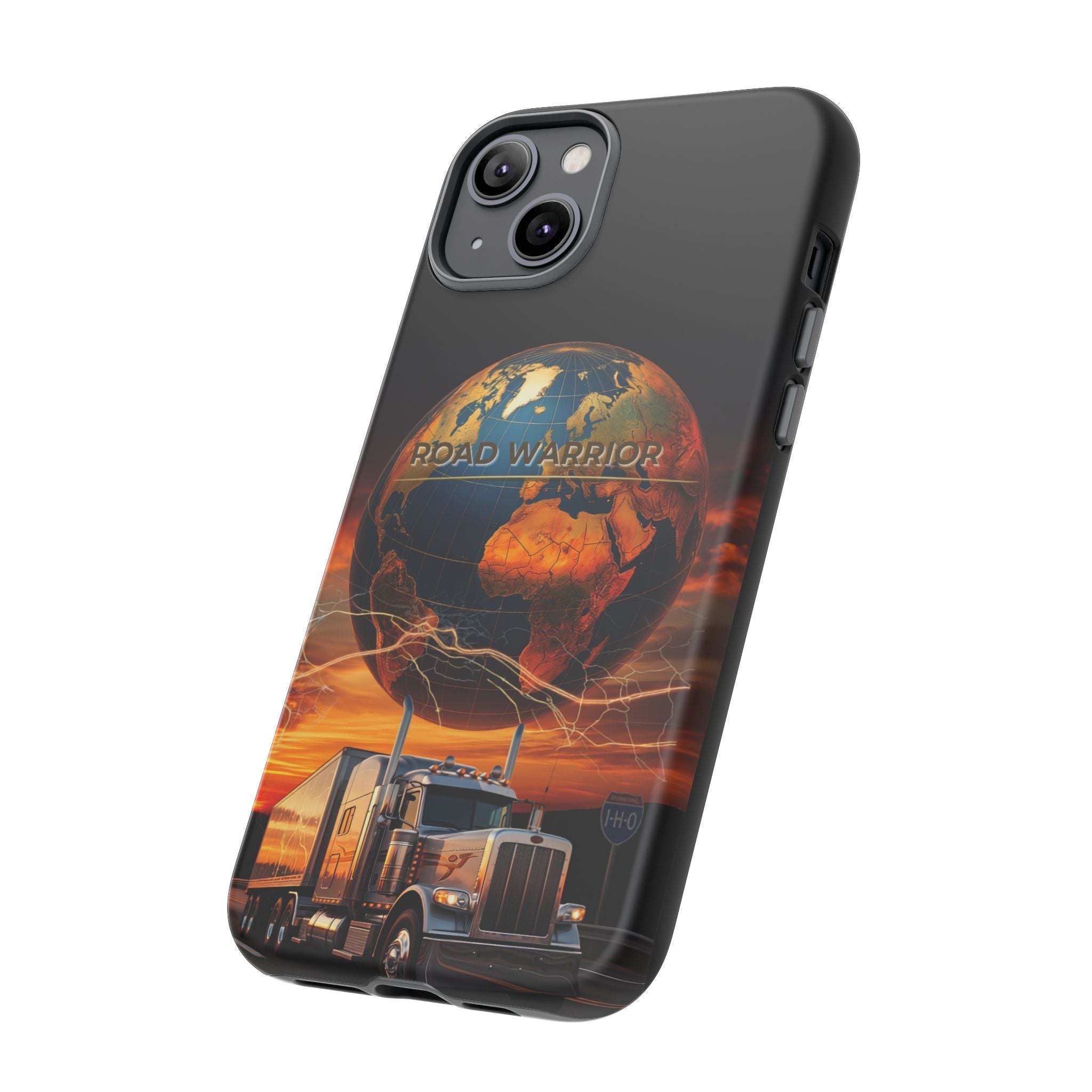Truck Driver Phone Case — 'Global Road Warrior' Semi Truck Globe Tough Phone Cover