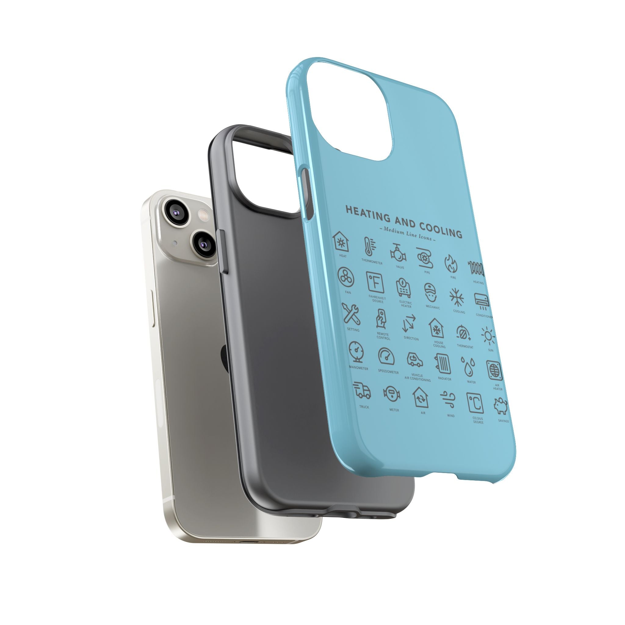 Heating and Cooling Icons Phone Case – HVAC Technician Protective Phone Cover