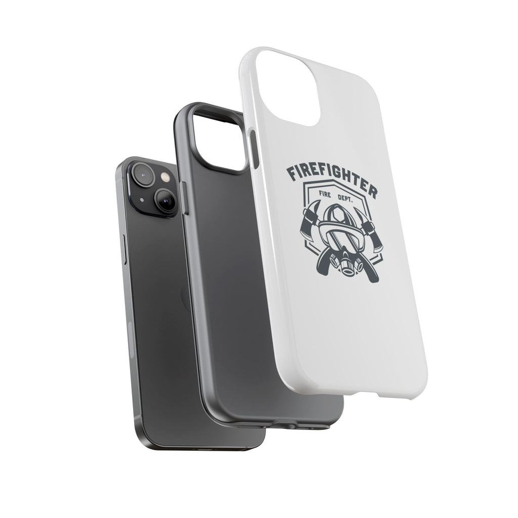 Firefighter Tough Phone Case — Fire Dept Helmet & Axes Protective Cover