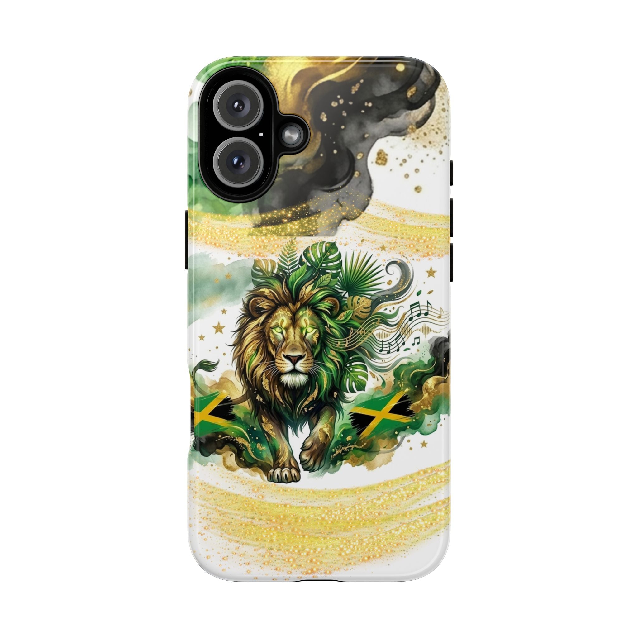 Reggae Lion Phone Case — Jamaican Flag Rasta Art Tough Phone Cover