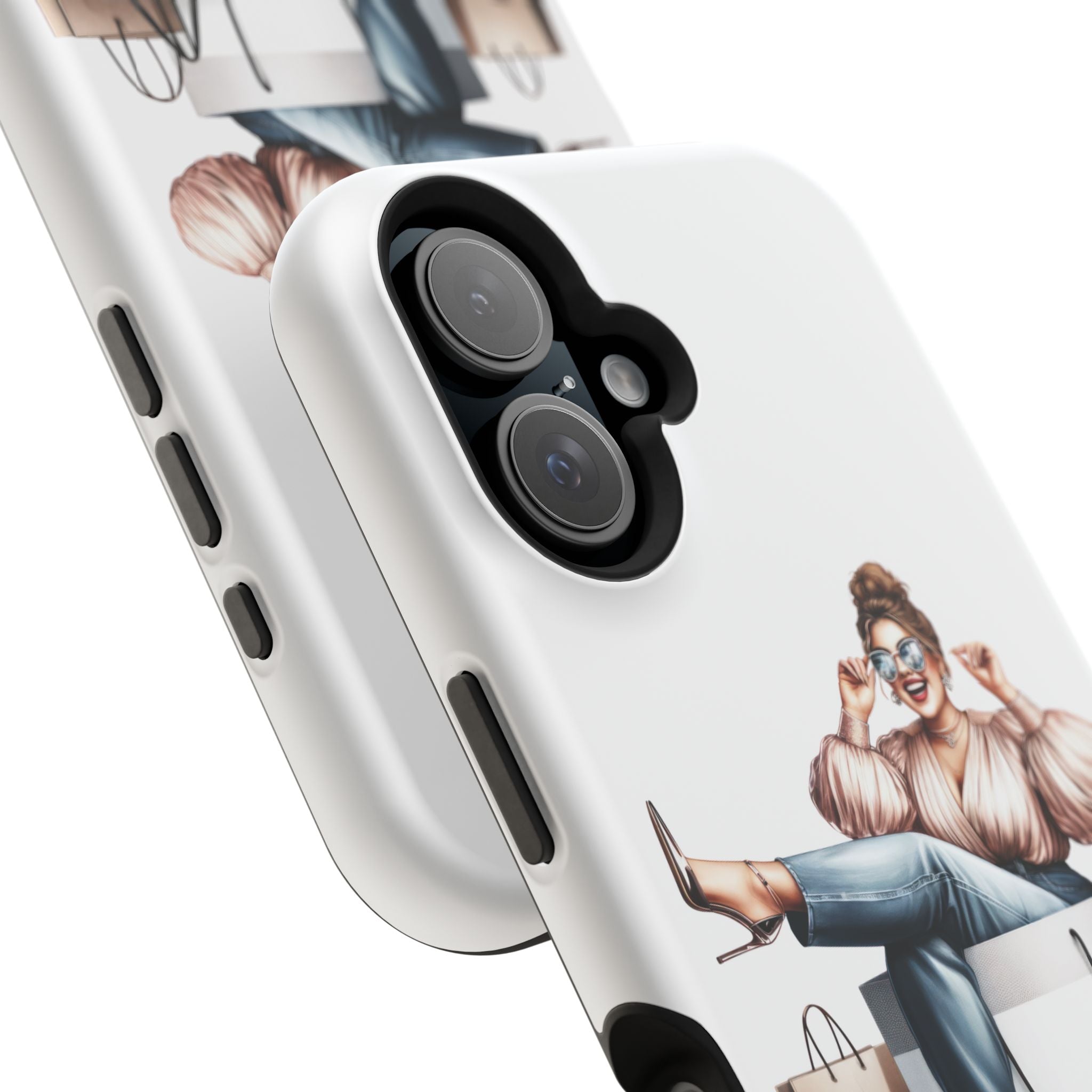 Magnetic Impact-Resistant Case — Luxury Shopper Goddess on Clouds Phone Cover