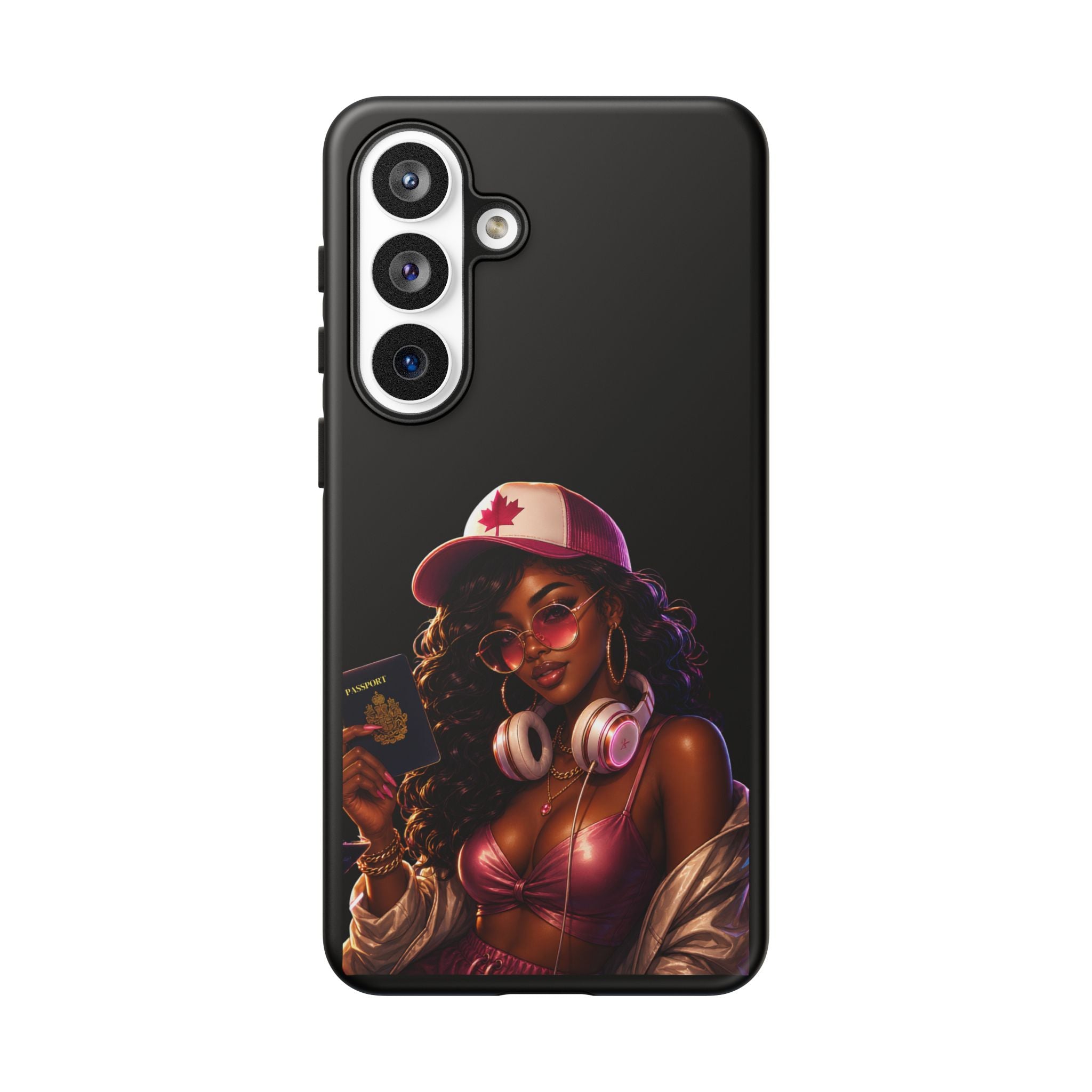 Phone Case — Stylish Urban Woman Design with Maple Cap