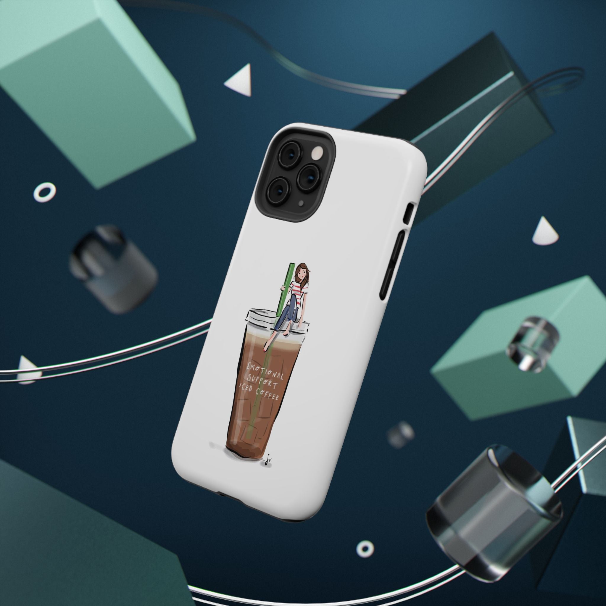 Iced Coffee & Me Phone Case — Cute Illustration 'Emotional Support Iced Coffee' Impact-Resistant Case