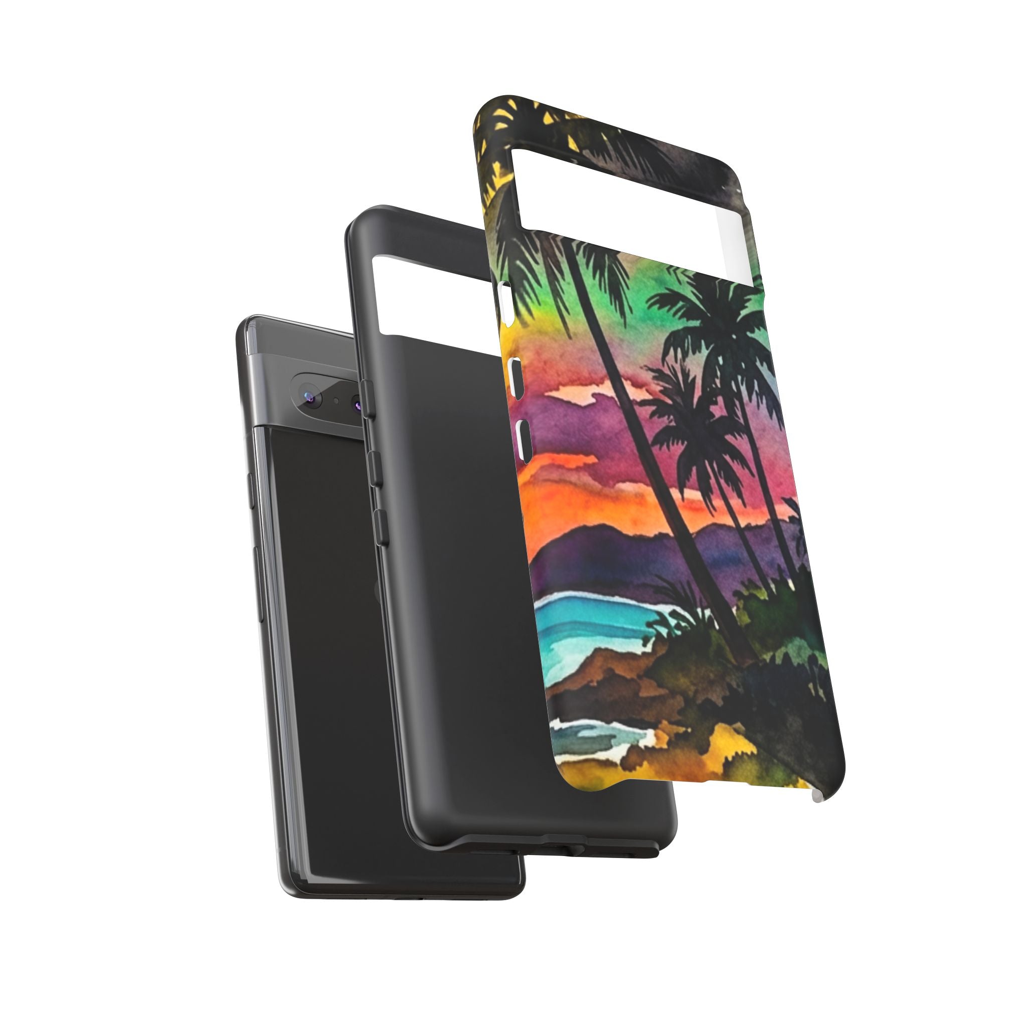 Tropical Sunset Phone Case – Palm Tree Beach Protective Cover