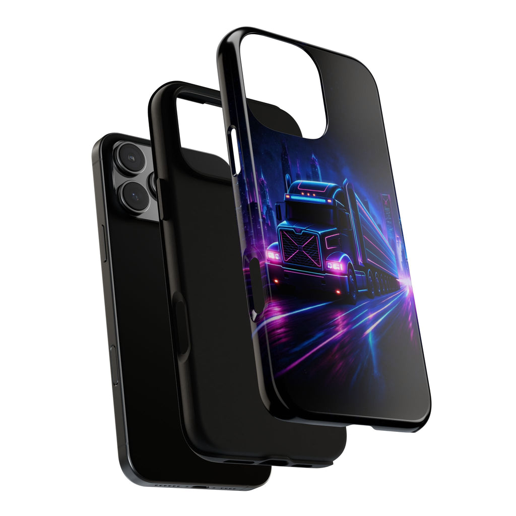 Neon Retro Rig Phone Case — Trucker Semi Truck Nightscape Protective Case
