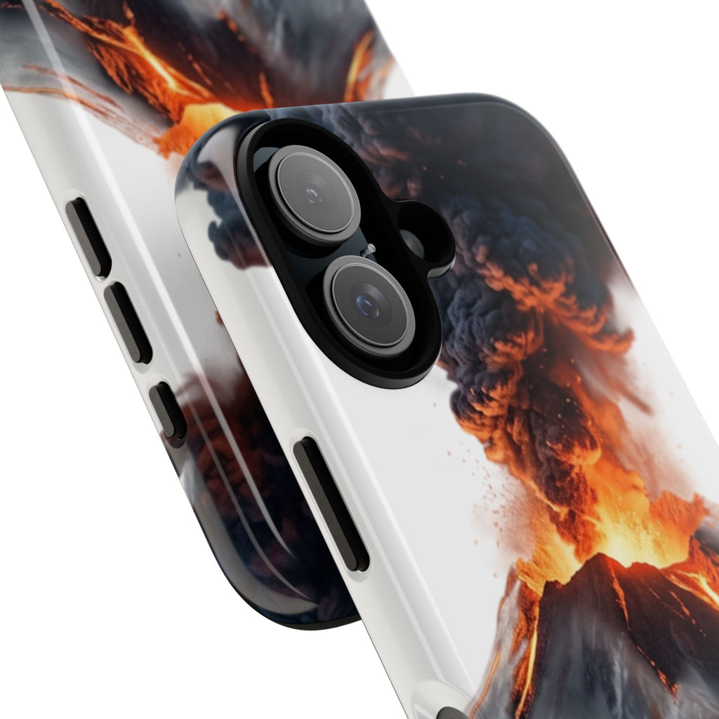 Volcano Eruption Tough Phone Case — Fiery Lava Protective Cover
