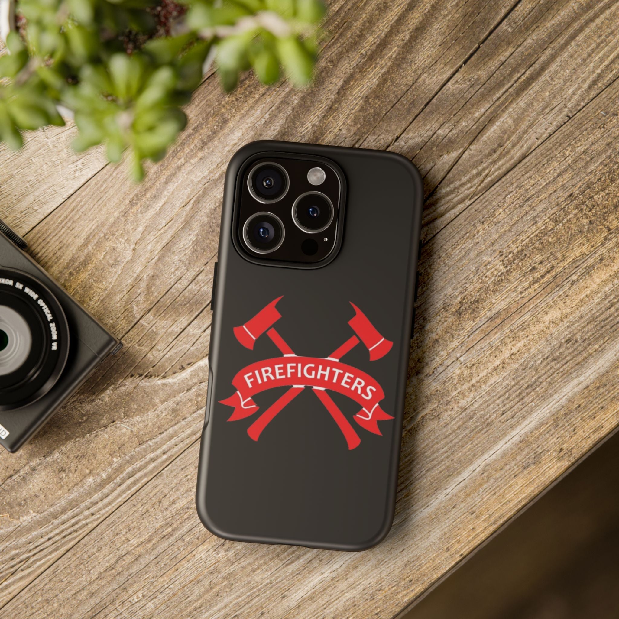 Firefighters Tough Phone Case — Red Crossed Axes Design