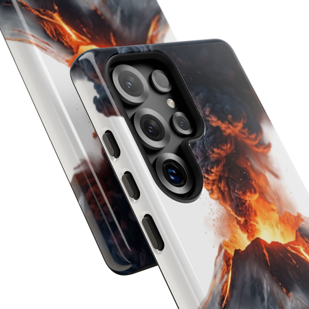 Volcano Eruption Tough Phone Case — Fiery Lava Protective Cover