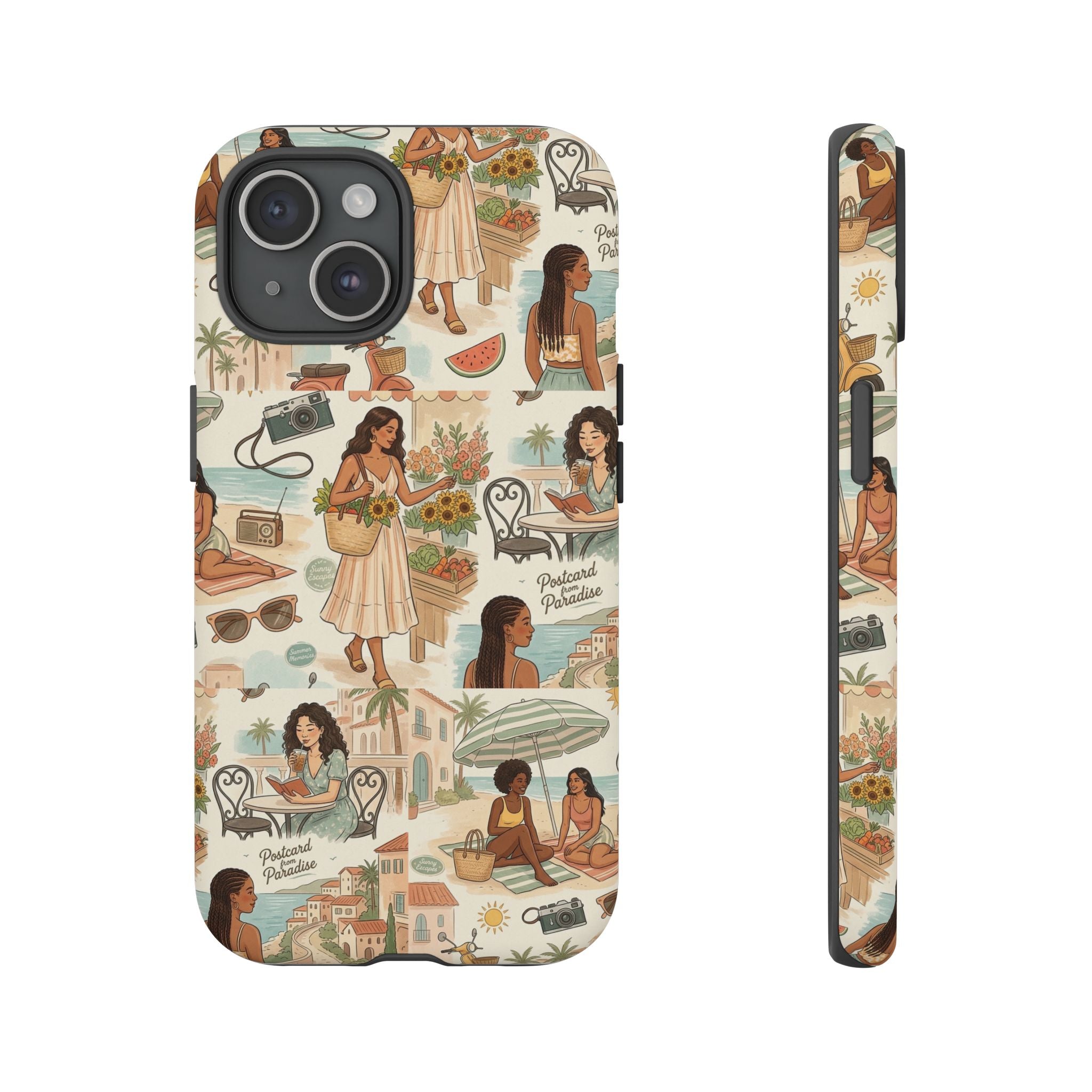Tropical Vacation Phone Case — Vintage Beach Women Pattern