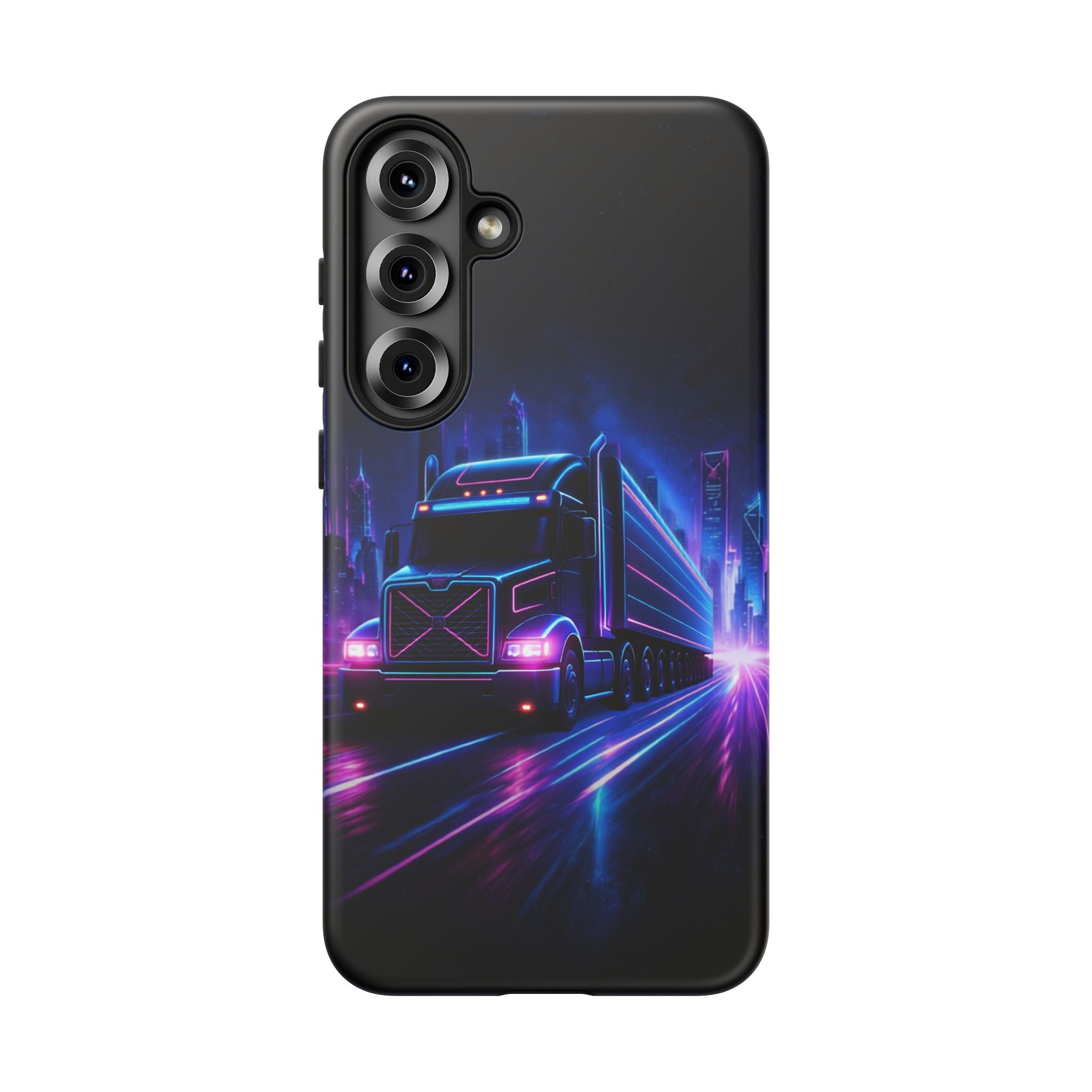 Neon Retro Rig Phone Case — Trucker Semi Truck Nightscape Protective Case